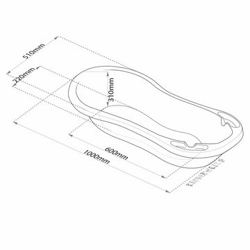 KiNDERWELT Babybadewanne Badewanne XXL + Ständer + Badesitz + Schlauch