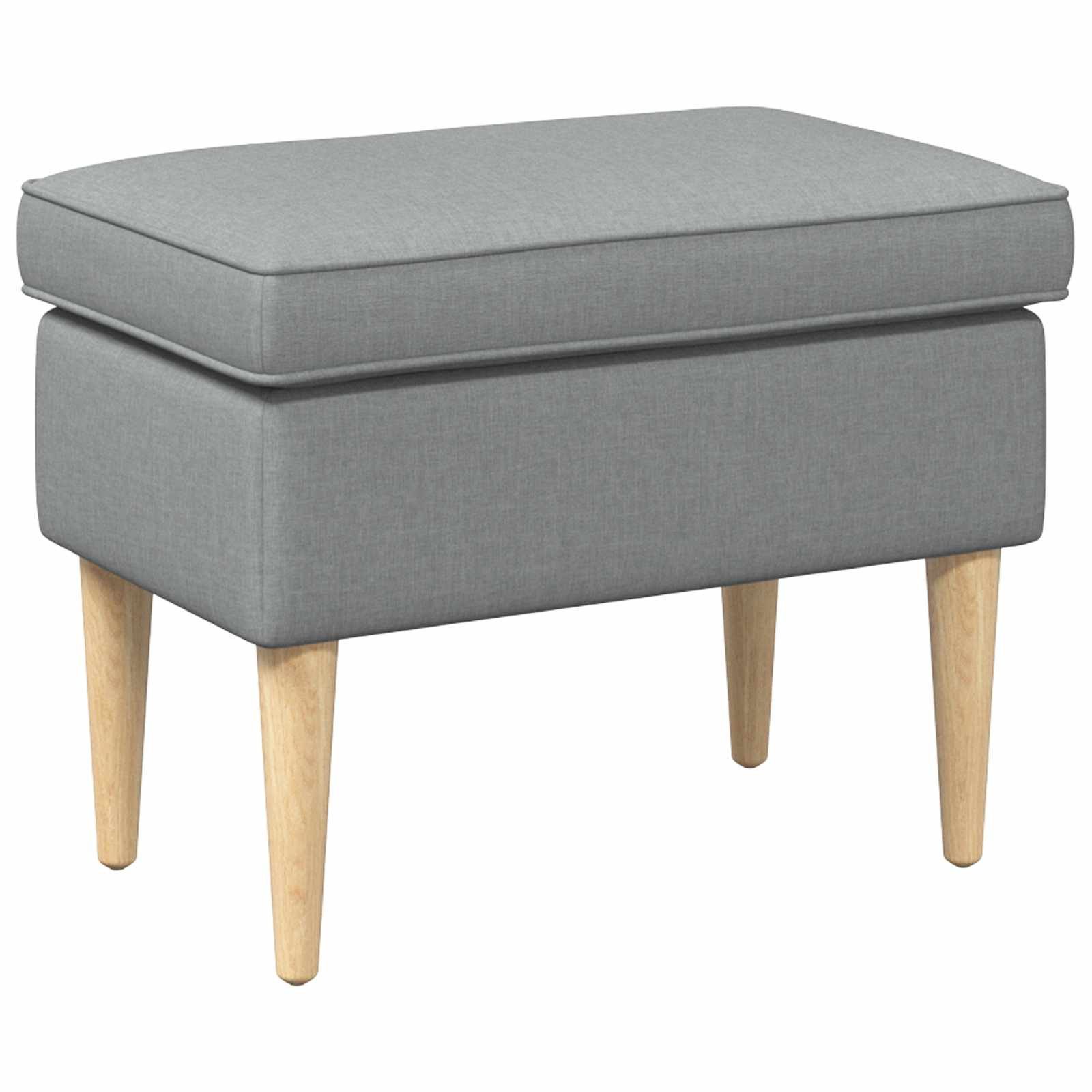 vidaXL Fußhocker 55 x 35 x 41 cm Hocker Hellgrau 55x35x41 cm 100 Polyester