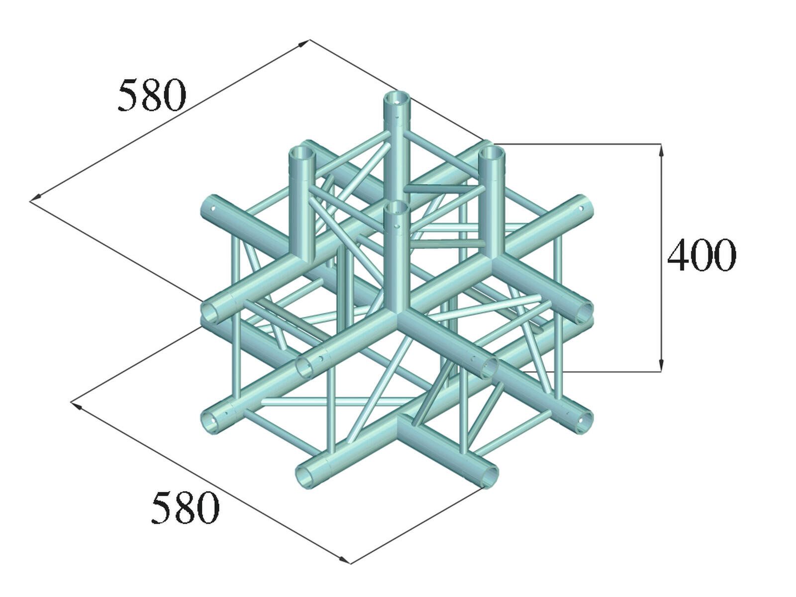 Thumbnail - Alutruss Rahmentraverse ALUTRUSS DECOLOCK DQ4-SPAT51 5-Weg Ecke sw