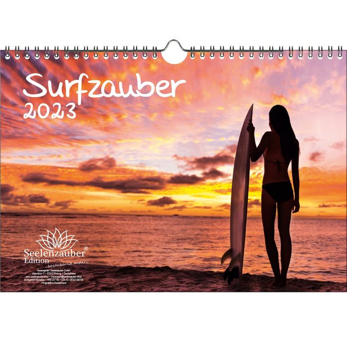Seelenzauber Wandkalender Surfzauber DIN A4 Kalender für 2023 Surfer und surfen - Seelenzauber