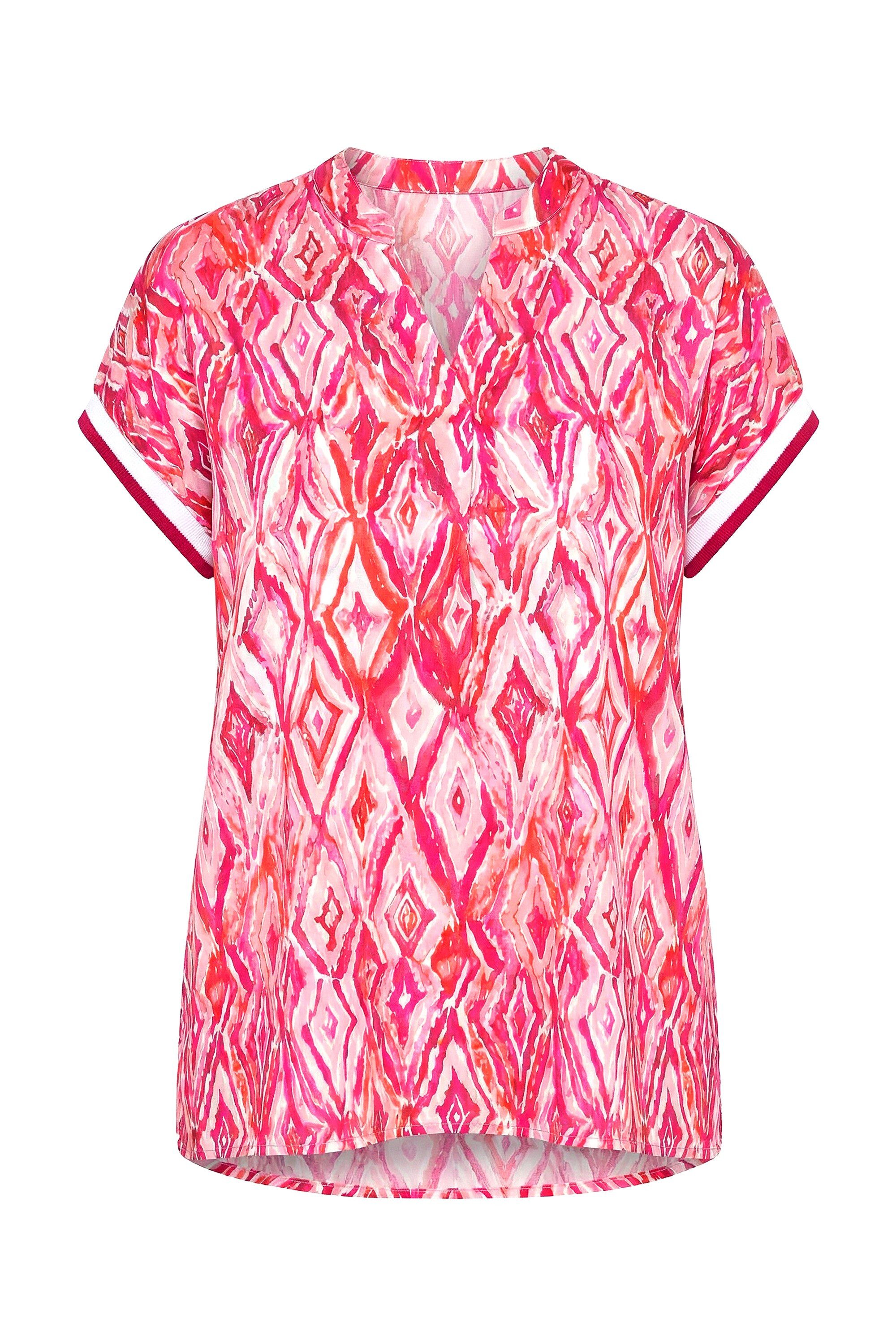 Angel of Style Longbluse Bluse Relaxed Fit Satin Alloverdruck überschnitten