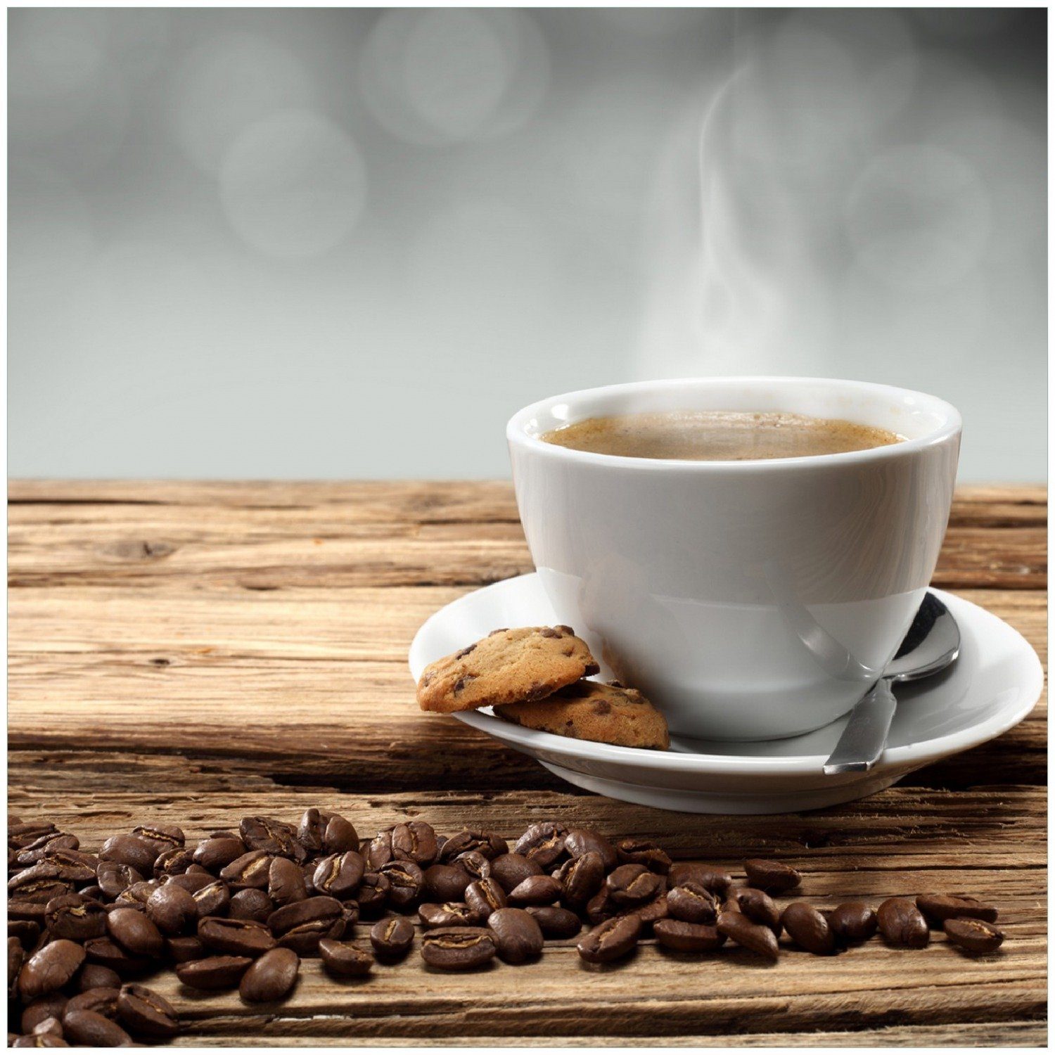 Kaffeebohnen Memoboard Kaffee mit Heiße Wallario Tasse