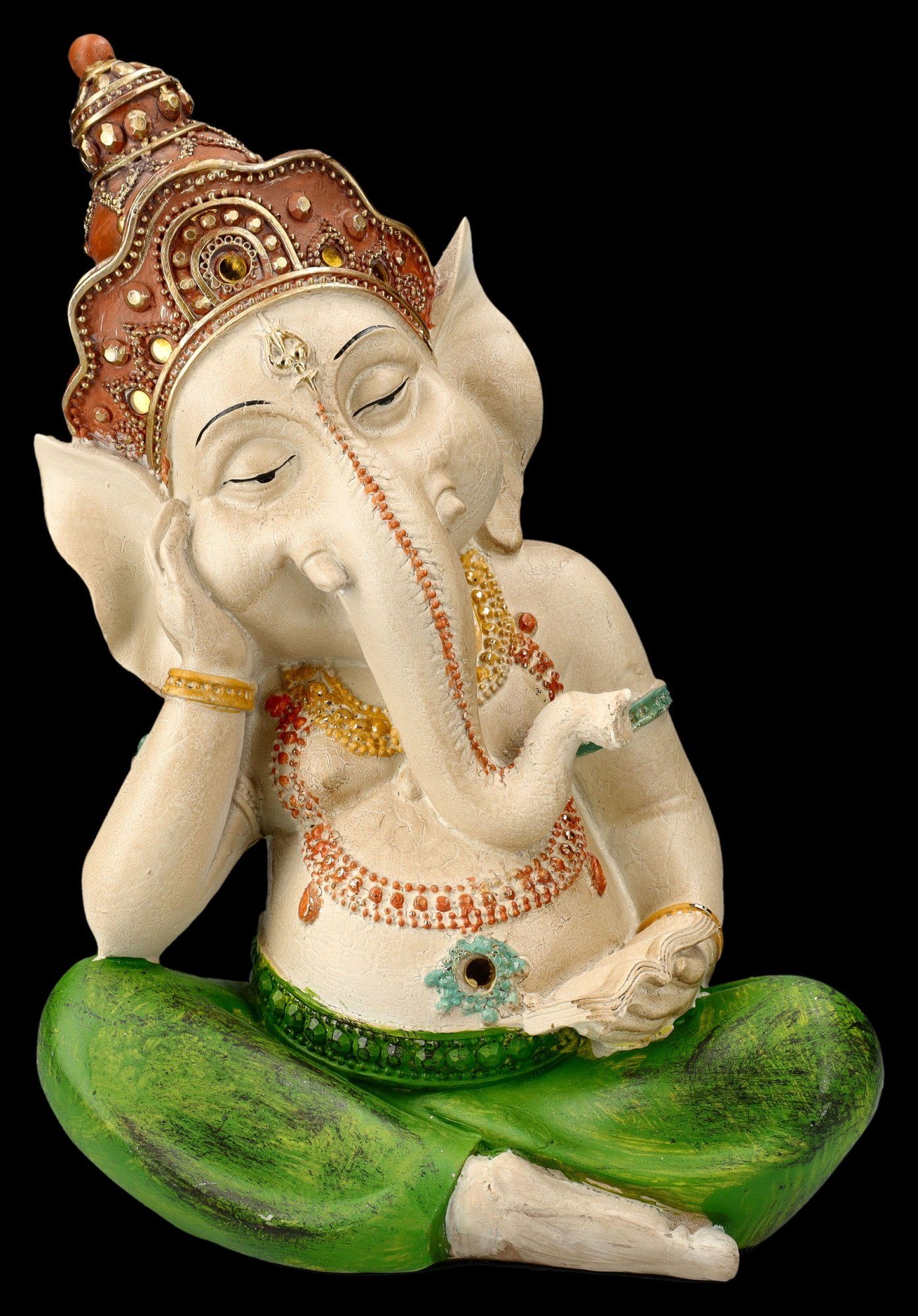 Figuren Shop GmbH Dekofigur Ganesha Figur handbemalt - Dösend - Götterfigur Dekoration Hindu Gott
