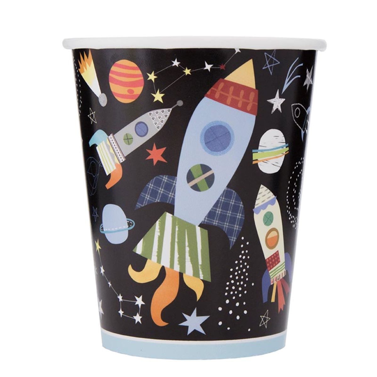 Unique Industries Inc. Einwegbecher Pappbecher Outer Space 266ml/8Stk., Papier, Pappe