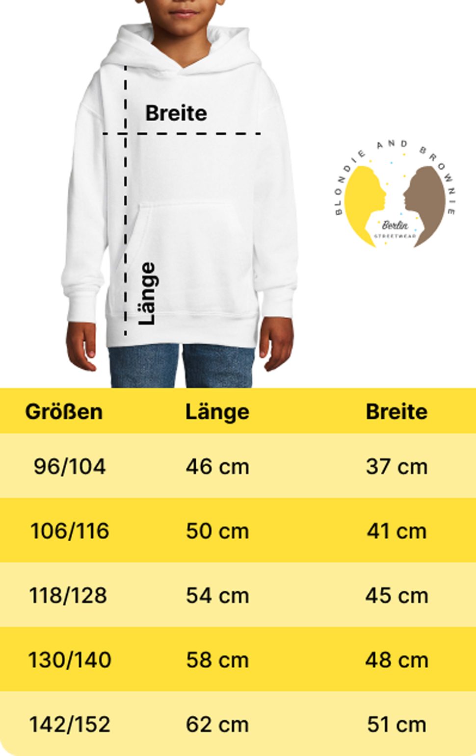 Sport Sweater Blondie & Brownie Hoodie Kinder Jungen & MädchenSchlaubi Schlumpf Schlümpfe Logo Print mit Kapuze