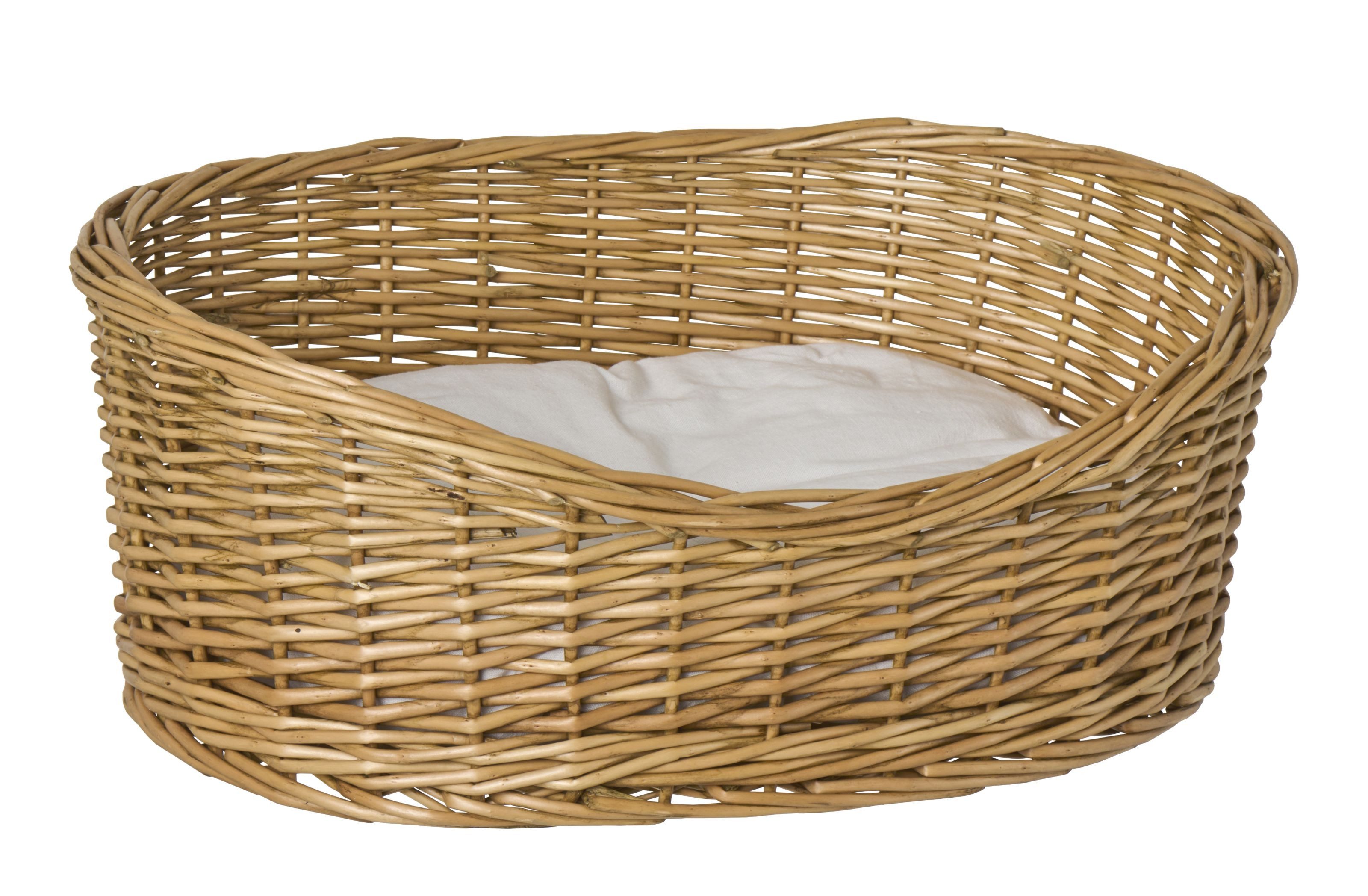 Ib Laursen Dekokorb Ib Laursen - Hundekorb Hundebett mit Kissen 40x21x55cm Weidengeflecht