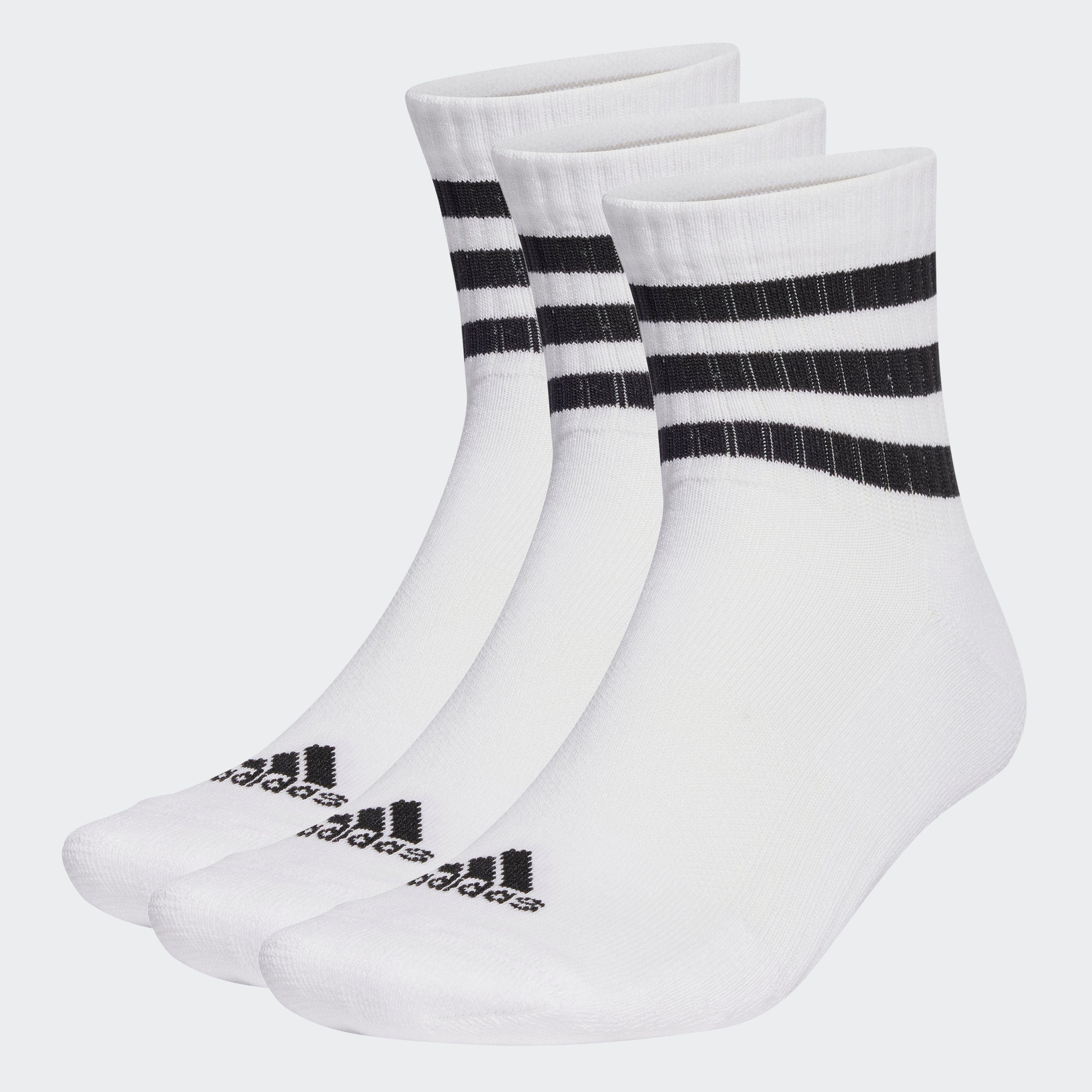 adidas Performance Sportsocken 3STREIFEN CUSHIONED SPORTSWEAR MIDCUT SOCKEN, 3 PAAR (3-Paar)