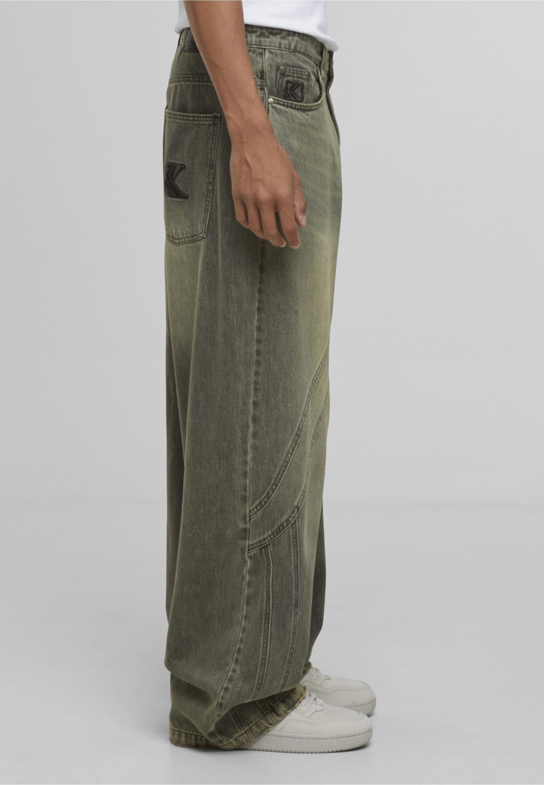 Karl Kani Bequeme Jeans Karl Kani Karl Kani OG Washed Wavy Seams Denim Baggy Pants