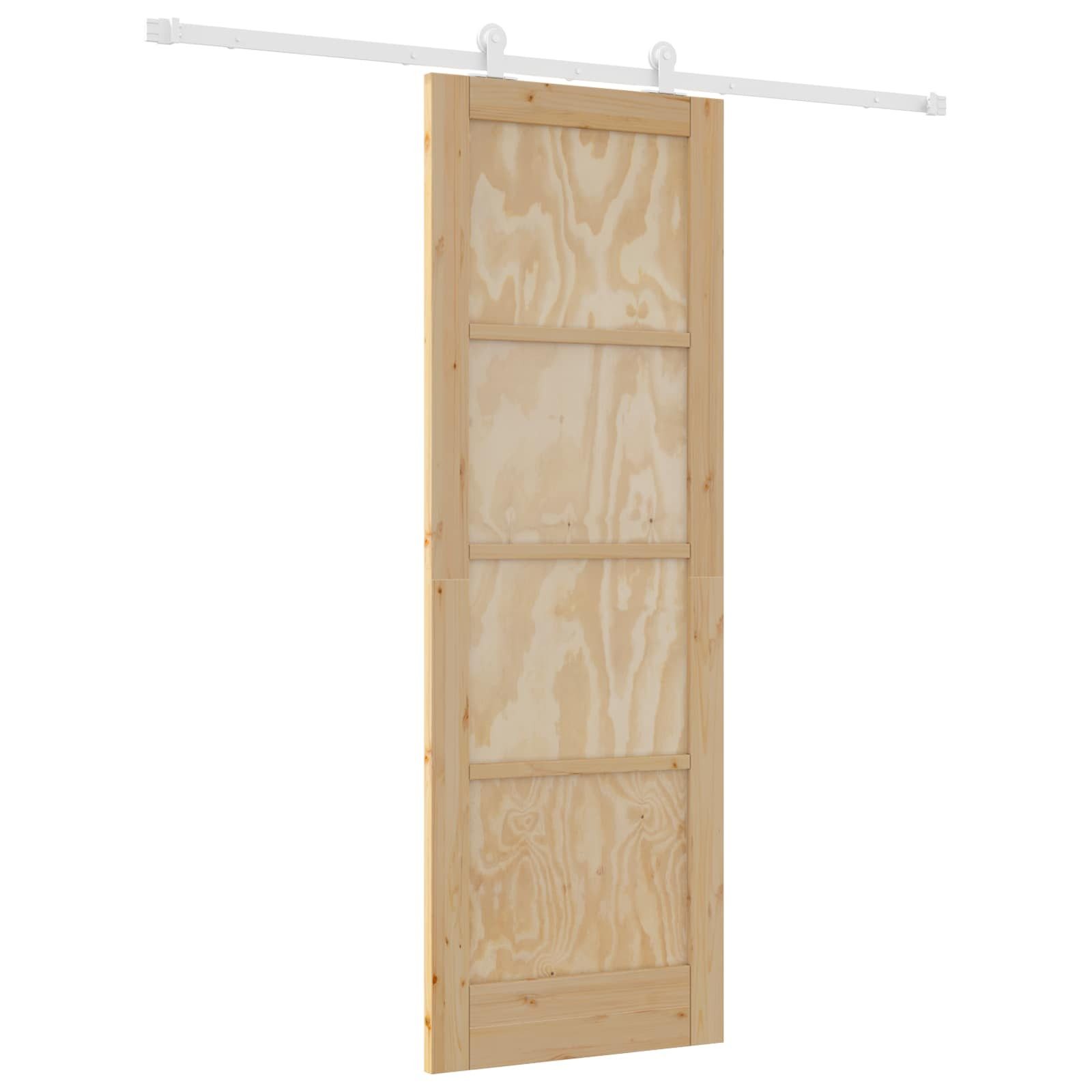 vidaXL Schiebetür Natürlich und Weiß 73,5 x 211 cm (1-St)