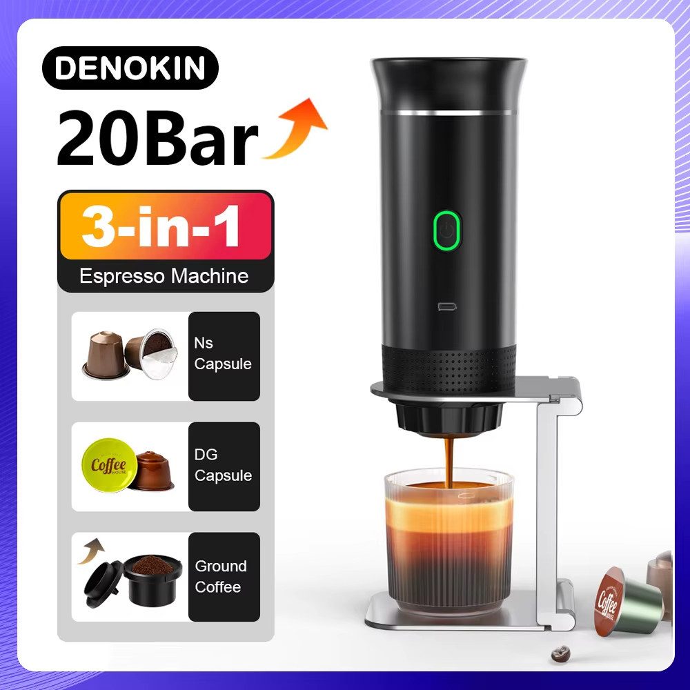 Athlix Espressomaschine KF-JN-02, 0,07l Kaffeekanne, Extraktion von Espresso unter hohem Druck, Einfaches Aufladen über USB
