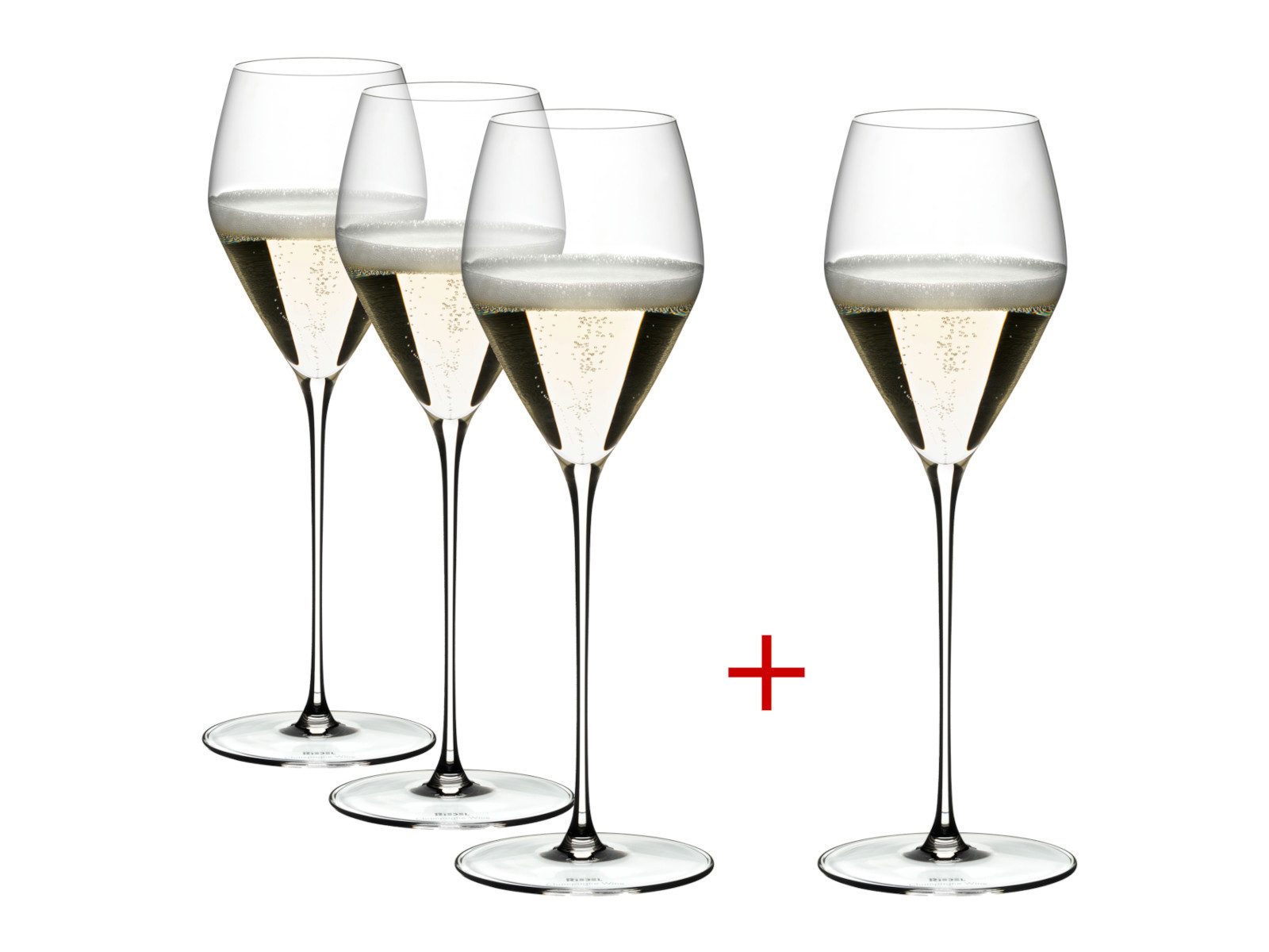RIEDEL THE WINE GLASS COMPANY Gläser-Set Veloce Champagner 4er Set, Kristallglas