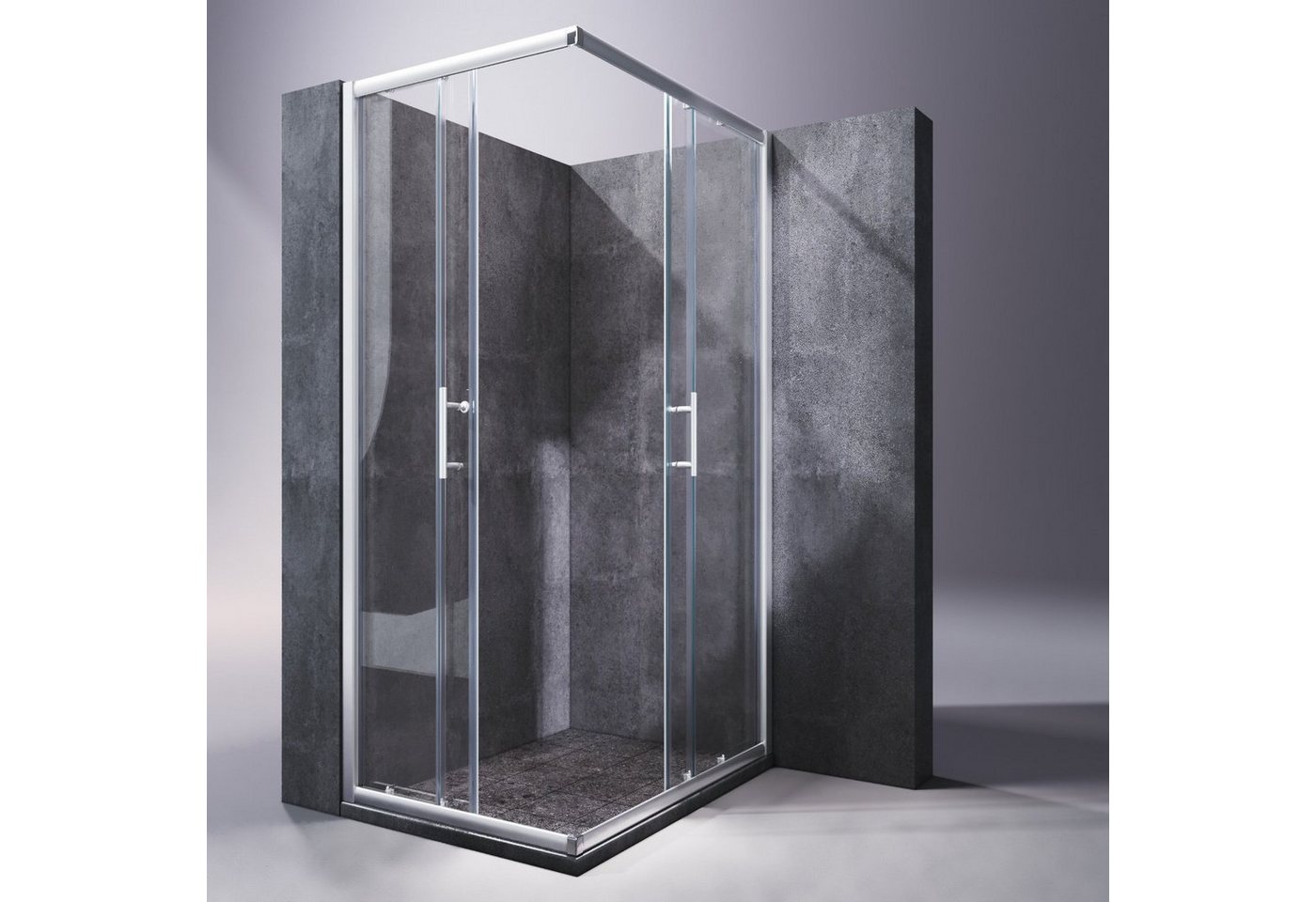 Thumbnail - SONNI Eckdusche Eckdusche Duschkabine Eckeinstieg Schiebetüren, BxT: 70x70 cm, Einscheibensicherheitsglas, links und rec...