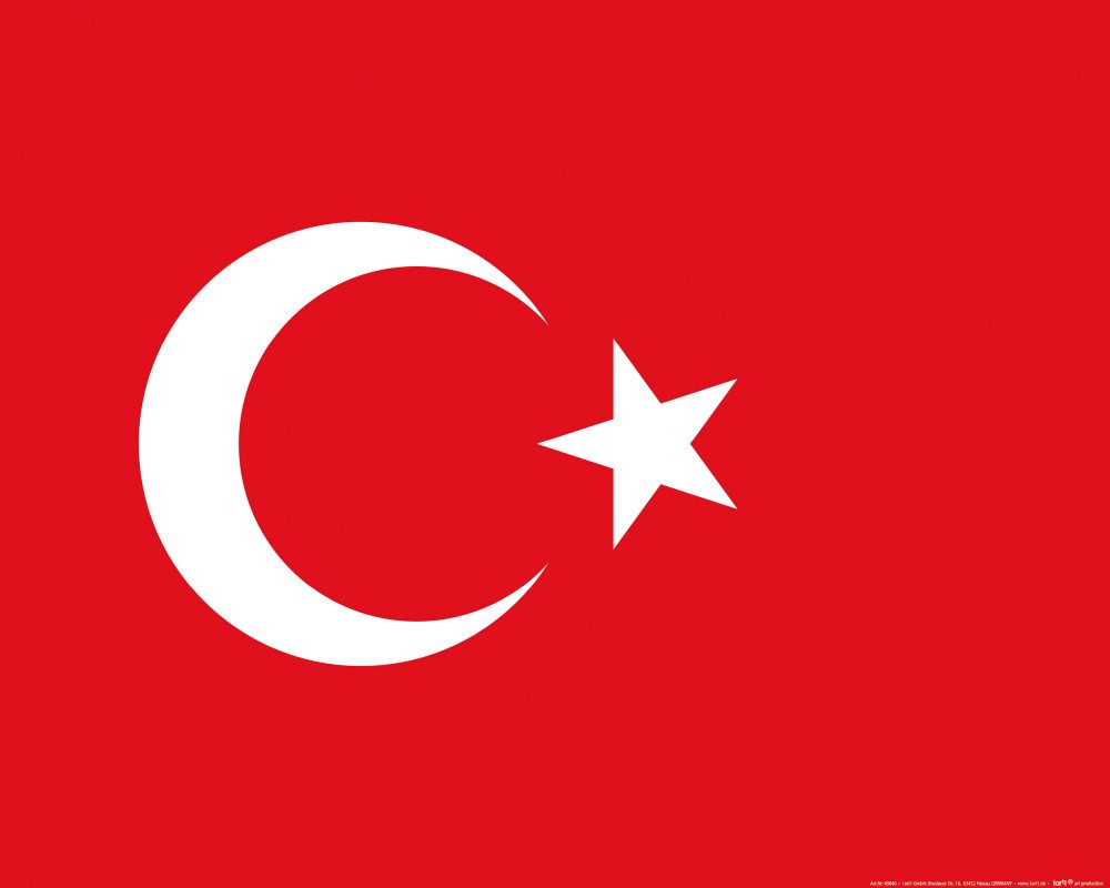1art1 Poster Türkei Kunstdruck Bild - Flaggen Der Welt (40 x 50 cm)