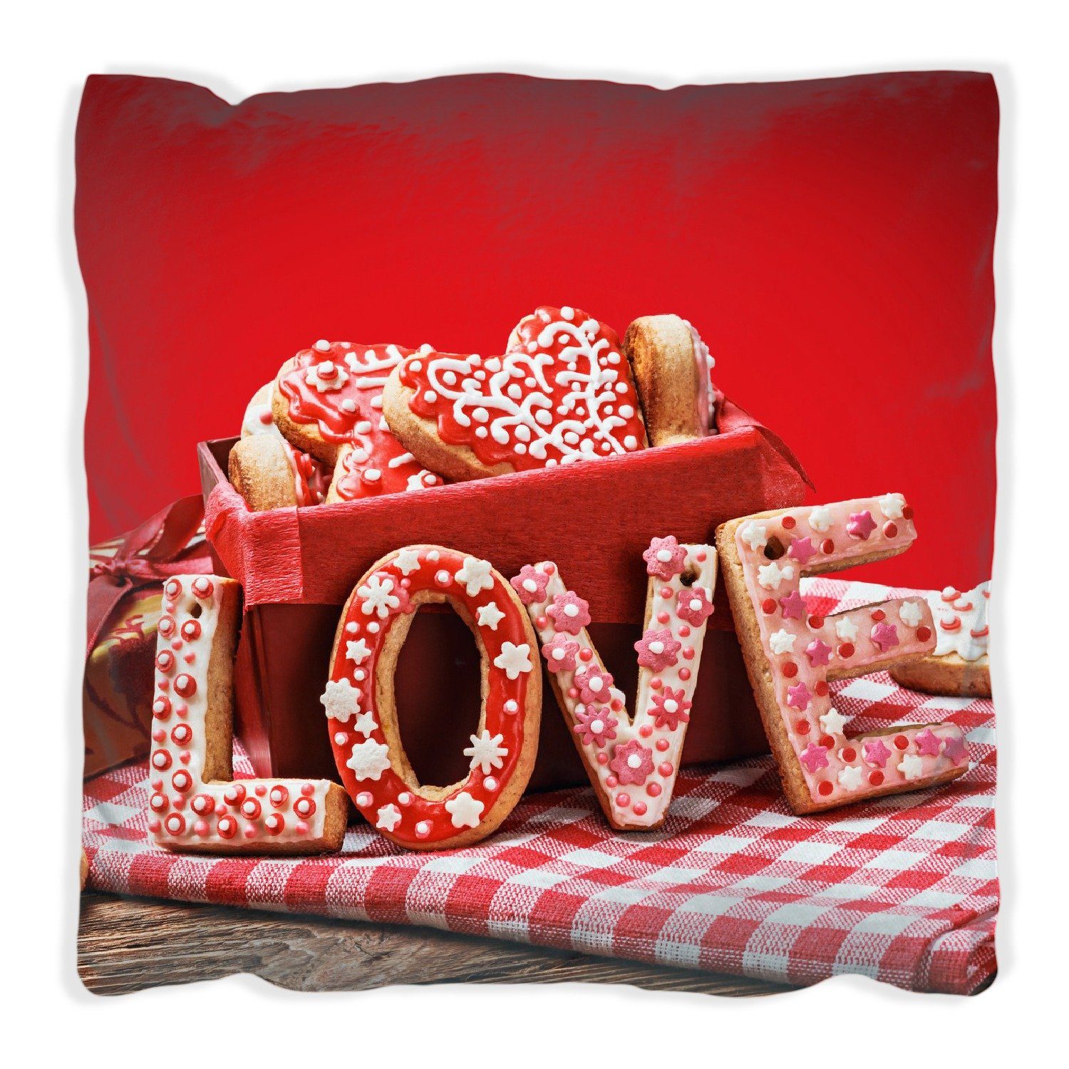 Bakery - handgenäht Wallario Love mit Dekokissen Backen Liebe,