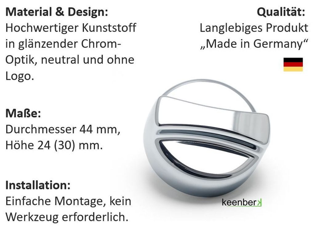 keenberk Küchenspüle Drehexcenter-Kappe neutral rund Kunststoff Drehknopf Ersatzteil