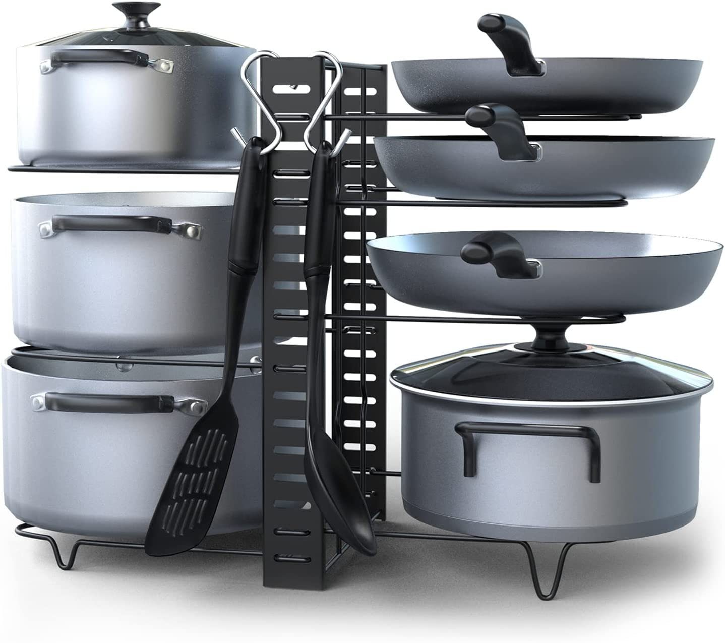 JOEJI’S KITCHEN Kochbesteckhalter Robuster Pfannenständer Topfdeckelhalter Pfannen Küchenorganisation