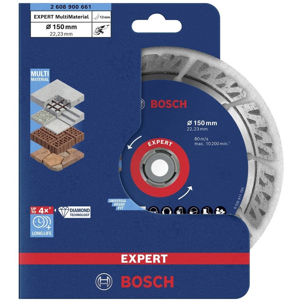 BOSCH Diamanttrennscheibe Diamanttrennscheiben, 150 x 22.23 x 2.4 x 12 mm 2608900661