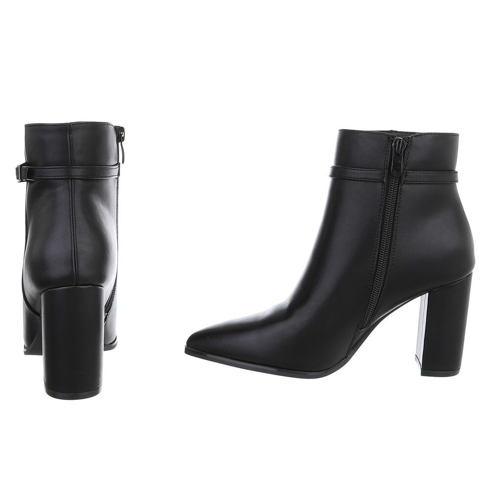 Ital-Design Damen Ankle Boot mit Blockabsatz und Schnalle High-Heel-Stiefelette (92269130) Blockabsatz Stiefeletten in Schwarz – Bild 5 von 5