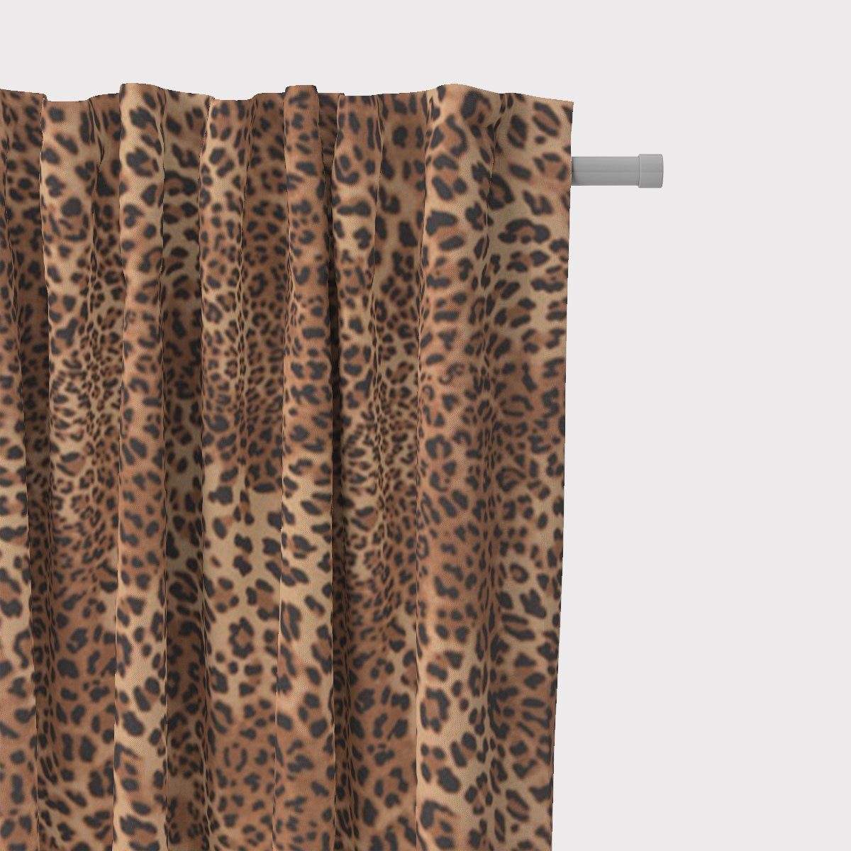 Vorhang SCHÖNER LEBEN. Vorhang Leopardenhaut Leo-Skin braun 245cm, SCHÖNER LEBEN., Smokband (1 St), blickdicht, Baumwolle, handmade, made in Germany, vorgewaschen
