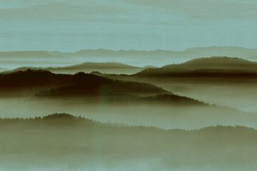 A.S. Création Leinwandbild horizon, Landschaft (1 St), Keilrahmen Bild Landschaft Berge Gebirge Nebel