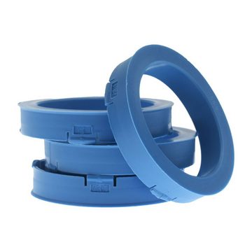 RKC Reifenstift 4X Zentrierringe Hellblau Felgen Ringe + 1x Reifen Kreide Fett Stift, Maße: 73,1 x 56,6 mm