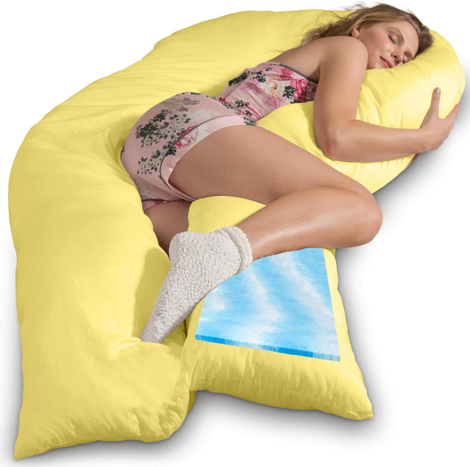 Traumreiter Seitenschläferkissen Visco XXL Seitenschläferkissen I Komfortkissen Schwangerschaftskissen