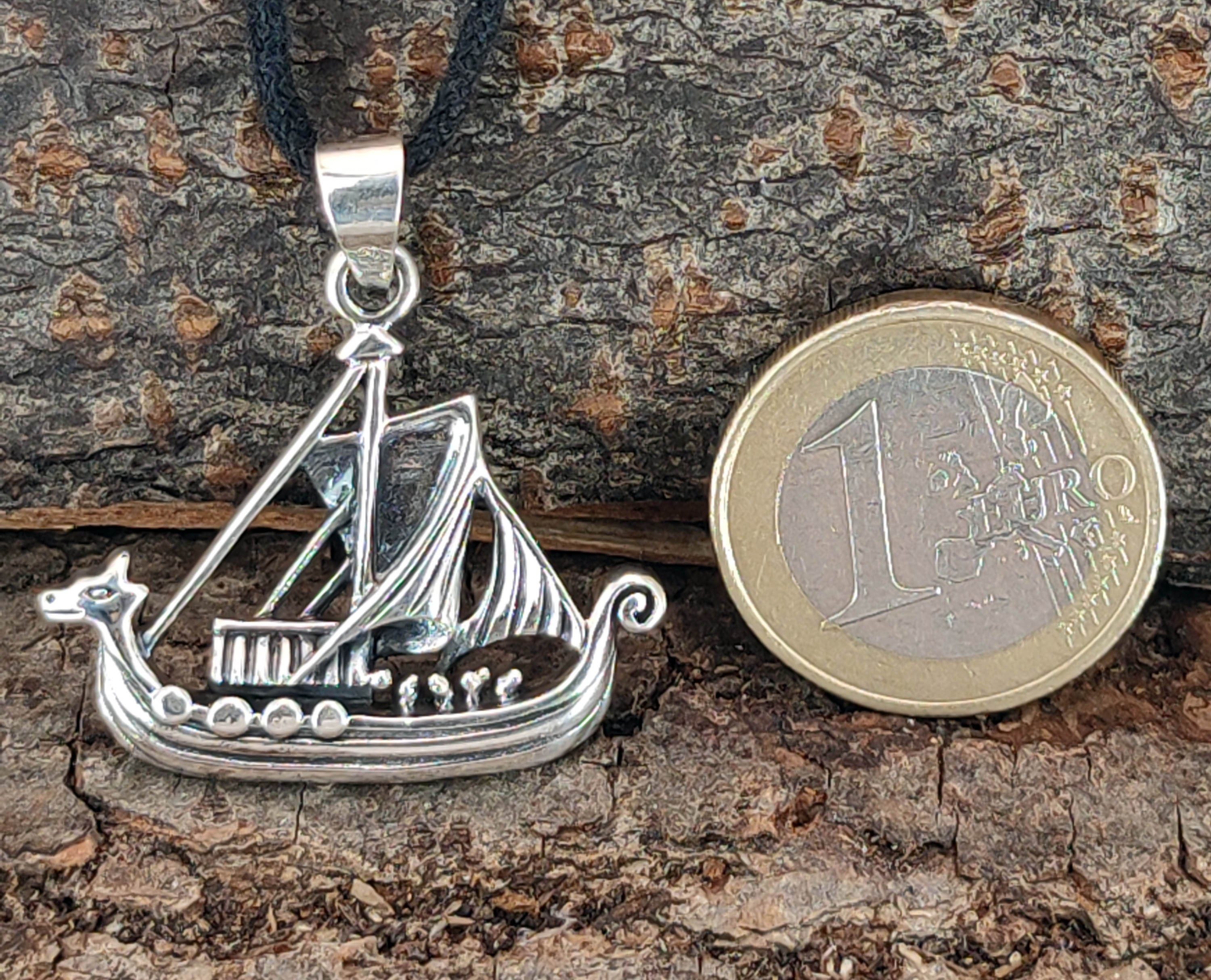 Kiss of Leather Kettenanhänger Wikingerschiff Anhänger 925 Silber Wikinger Schiff Boot Drachenboot