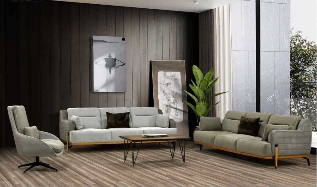 JVmoebel Sofa Sofagarnitur 3+3+1 Sitzer Möbel Modern Set Design Sofa Stoff Couch, 3 Teile, Made in Europa