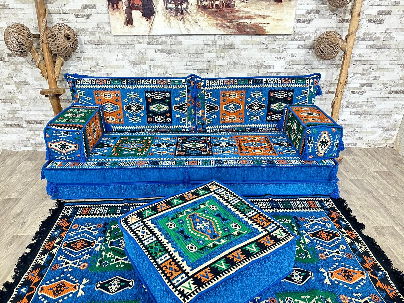 CaddeBuy Sofa Arabisches Sofa, Kelim, Orientalische Sitzecke, Sark Kösesi, 11 Teile
