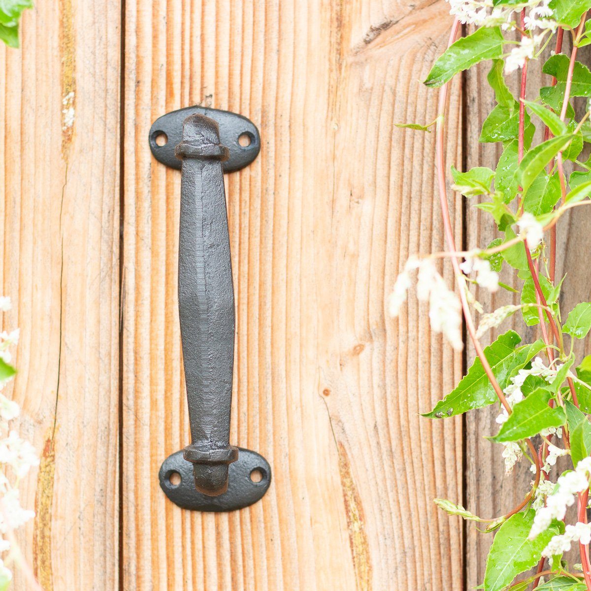 Antikas Türbeschlag Rustikaler Schiebetorgriff aus Gusseisen, Türgriff, schwarz, wie