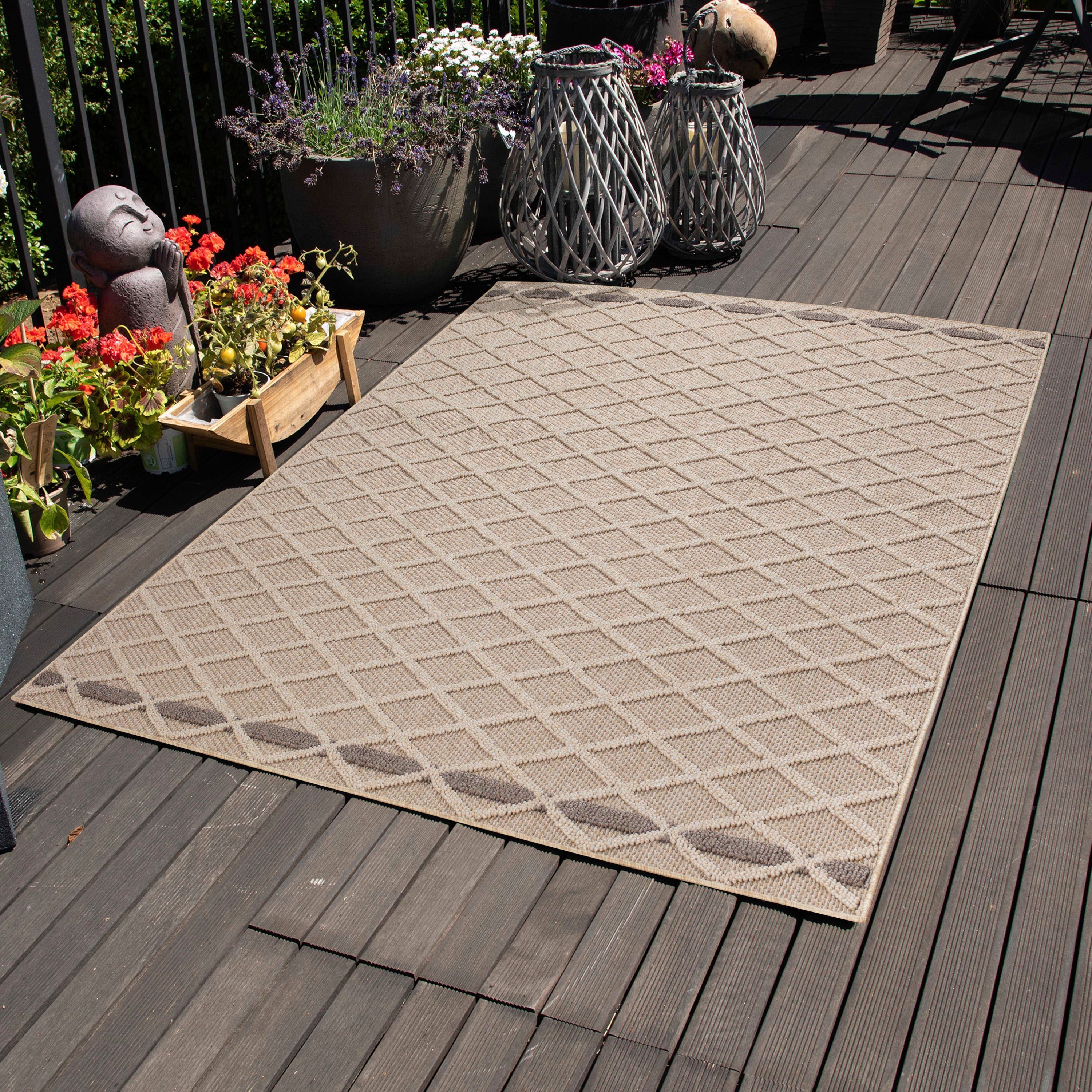 Carpettex Outdoorteppich Rauten Design, Läufer, Höhe: günstig online kaufen