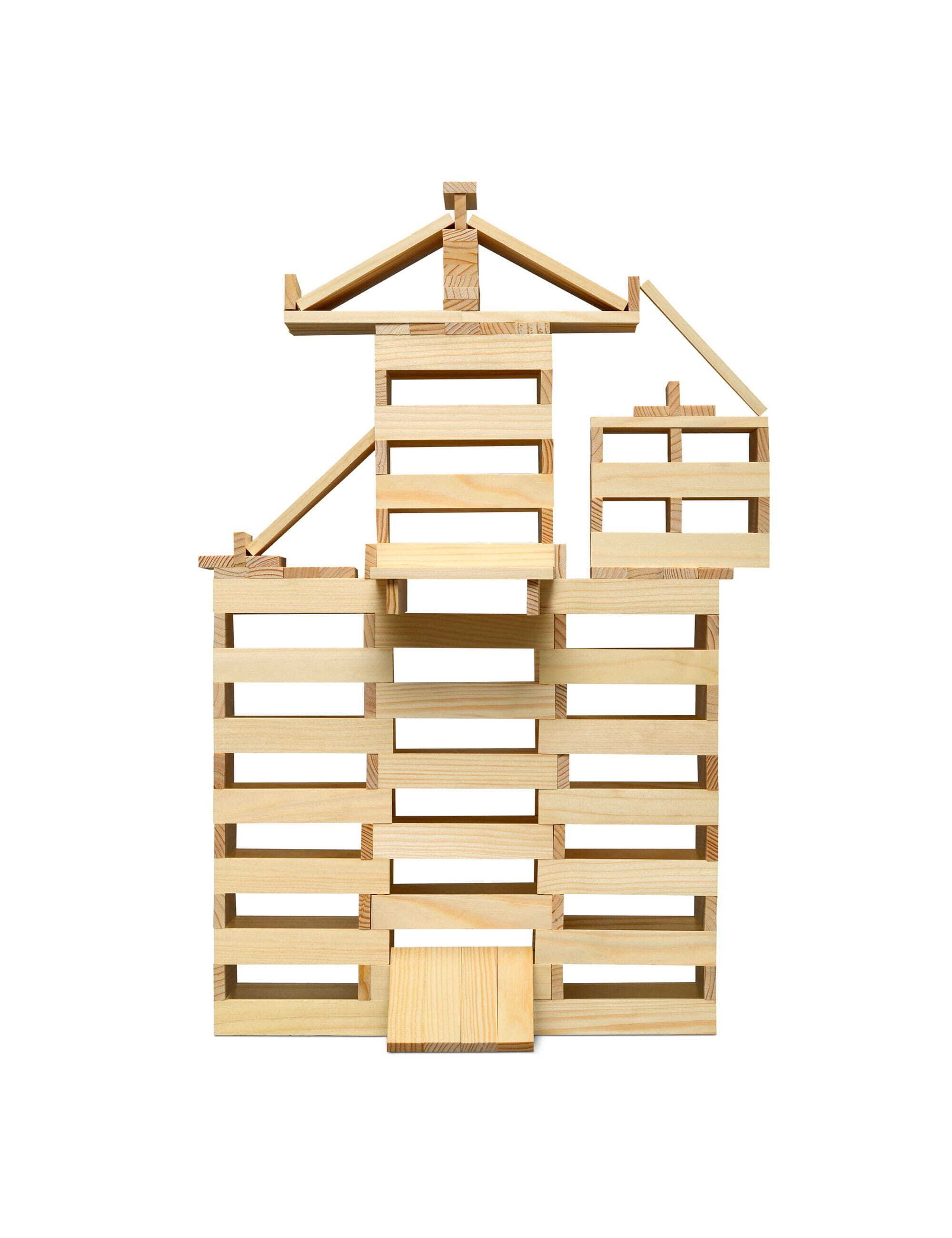 Micki Holzbausteine Holzbaukasten, (200 Teile, 1 St., 200 Teile)