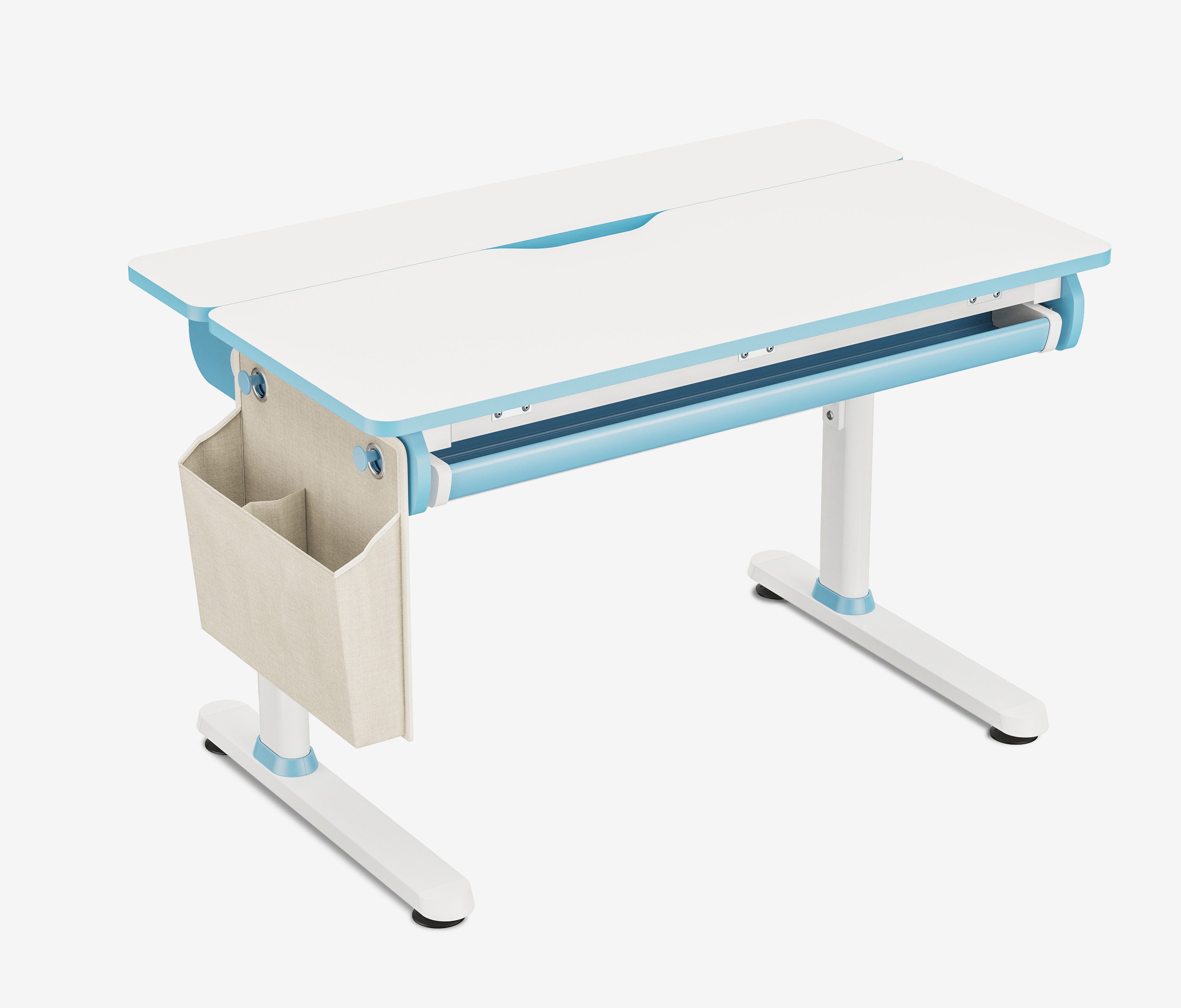 Ergolutions Kinderschreibtisch Manuell höhenverstellbarer Kinderschreibtisch, 5 Jahre Garantie / neigbare Fläche / Einklemmschutz / 100 kg Traglast