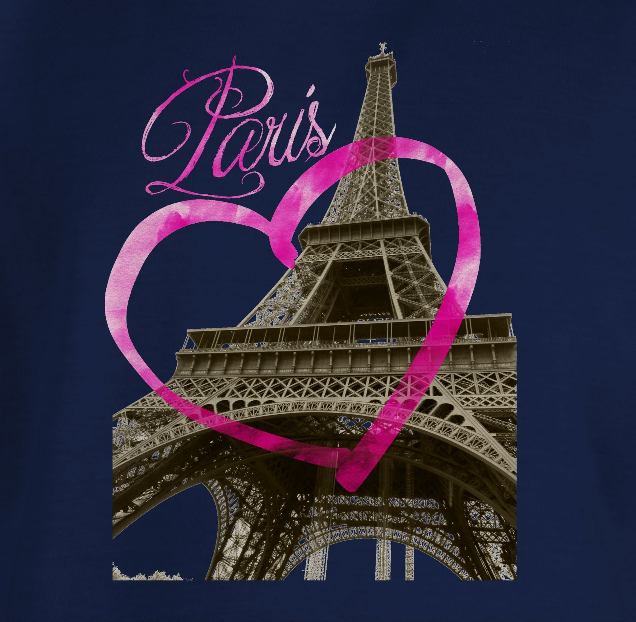 love Paris I Länder Wappen Kinder Dunkelblau T-Shirt 3 Shirtracer