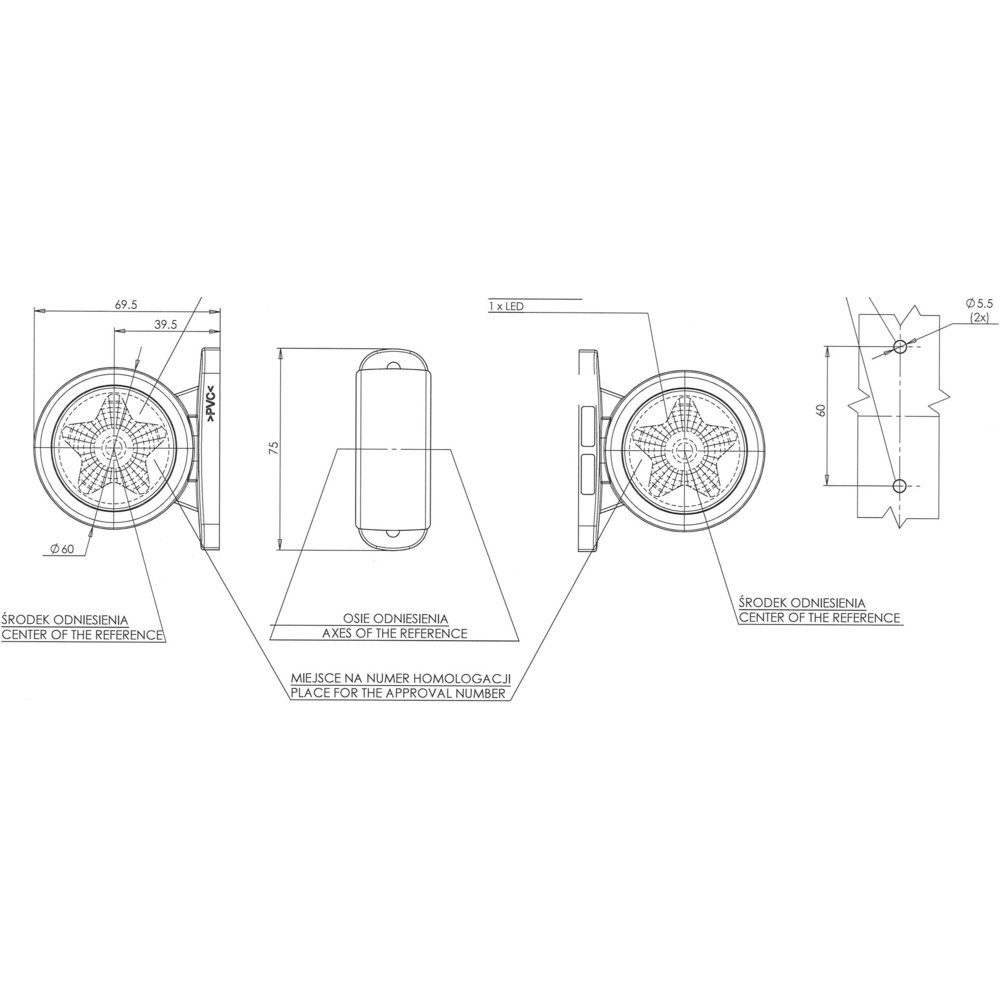 SecoRüt trailer SecoRüt outline marker light Open cable ends Marker light