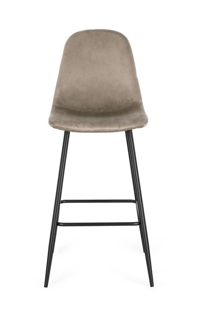 Natur24 Esszimmerstuhl New Irelia 4er Set Barhocker 44 x 112 x 53 cm Stahl Taupe