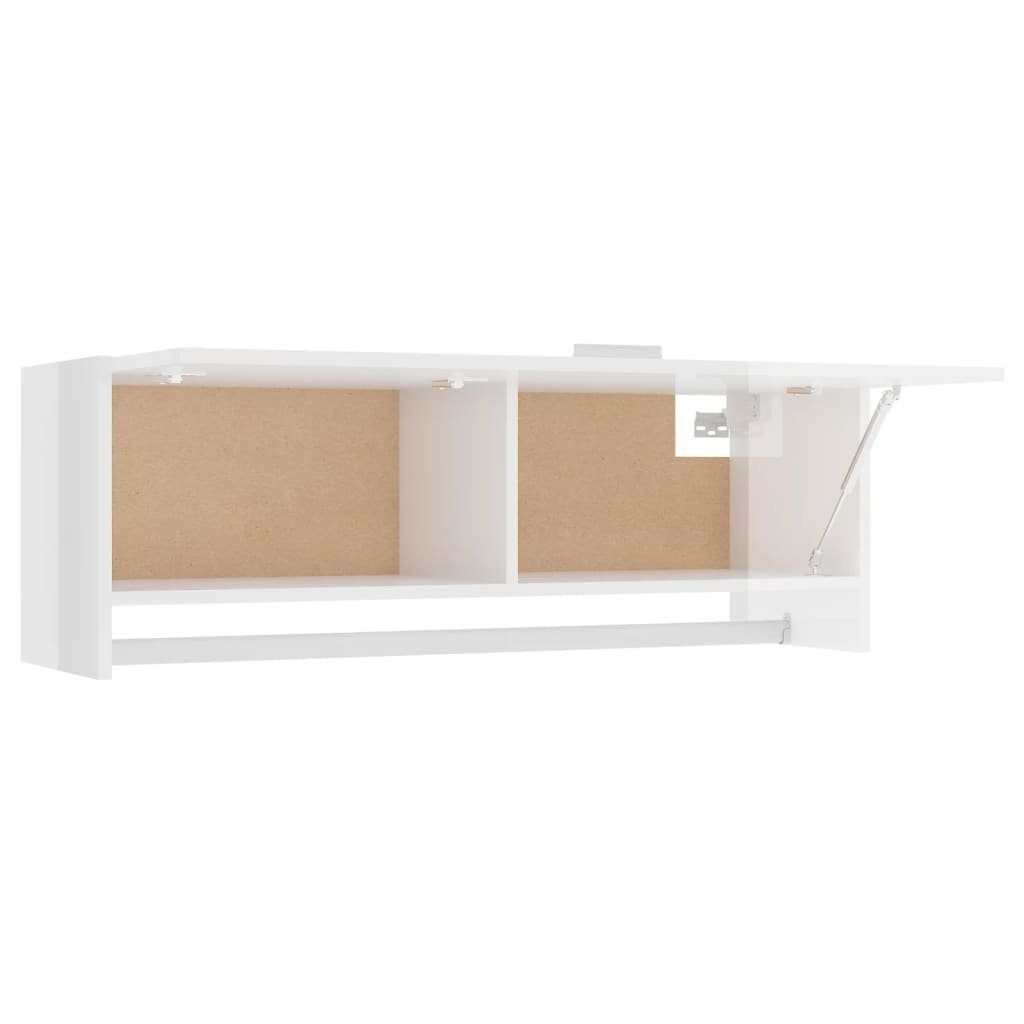 Kleiderschrank cm Holzwerkstoff furnicato Hochglanz-Weiß 100x32,5x35