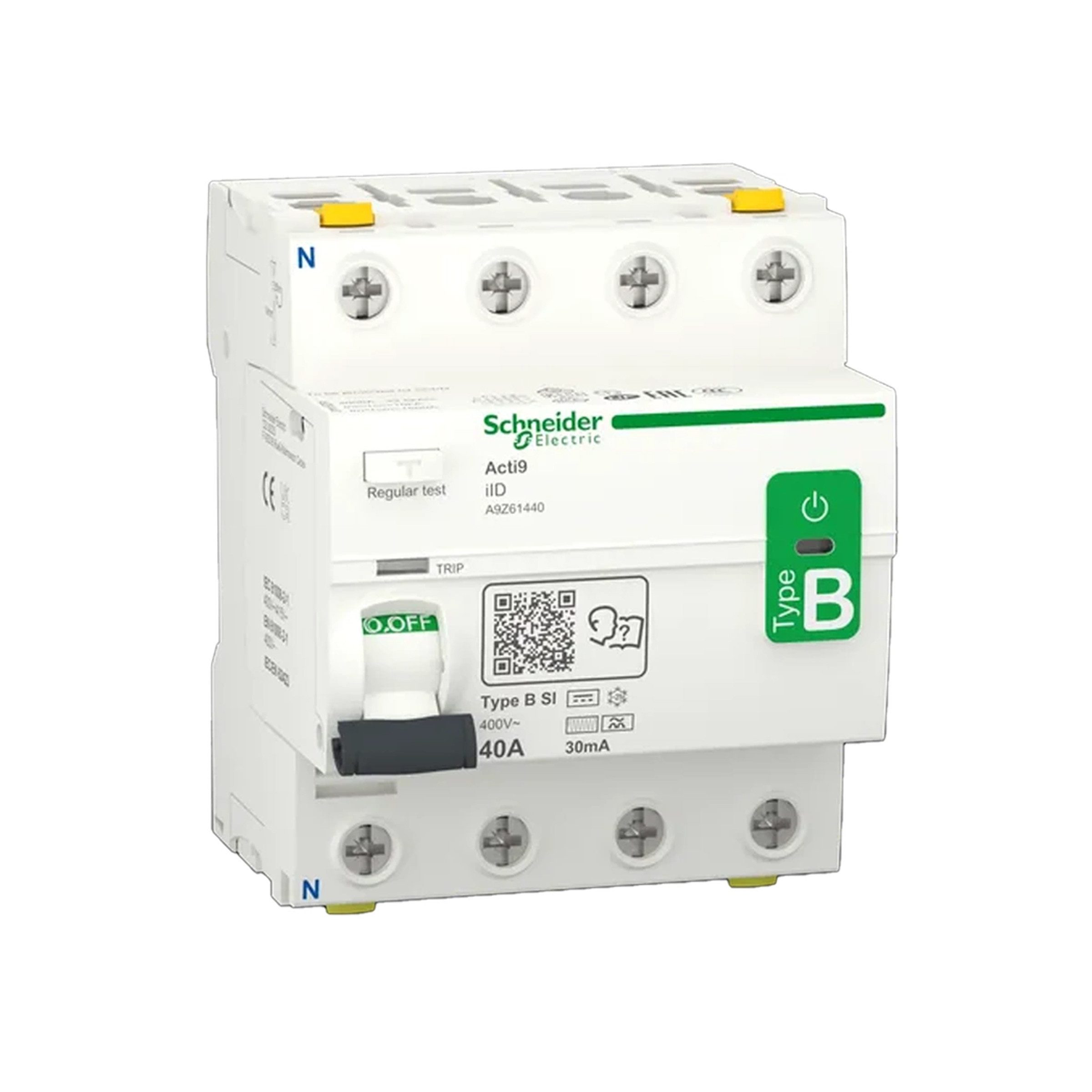 Schneider Sicherungsgerät Schneider A9Z61440 Fehlerstromschutzschalter 40A 4-polig 30mA Typ B-SI (1-St)
