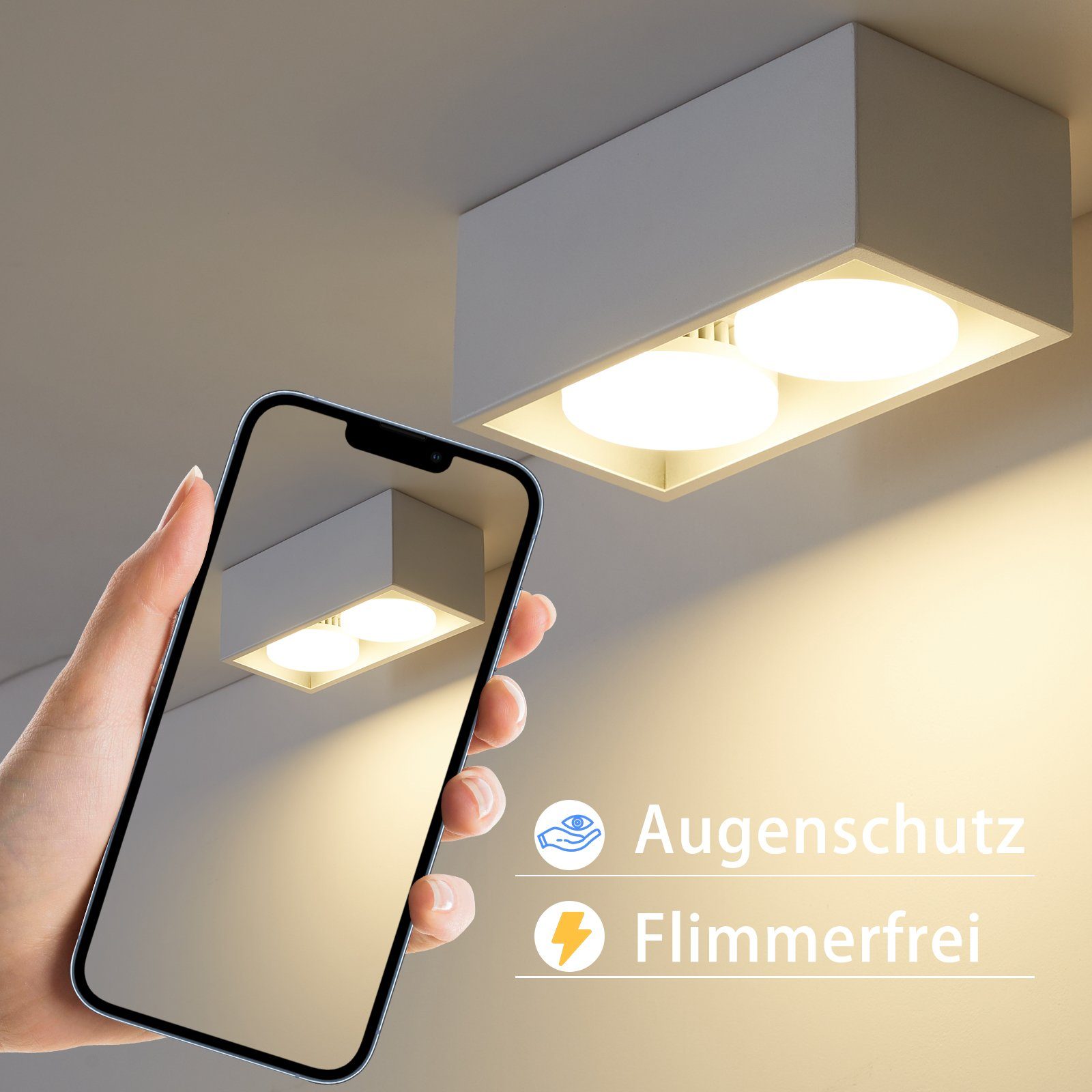 Nettlife LED Aufbaustrahler Weiß Aufbau Aufputz Deckenspots 1/2/3/4 Flammig günstig online kaufen