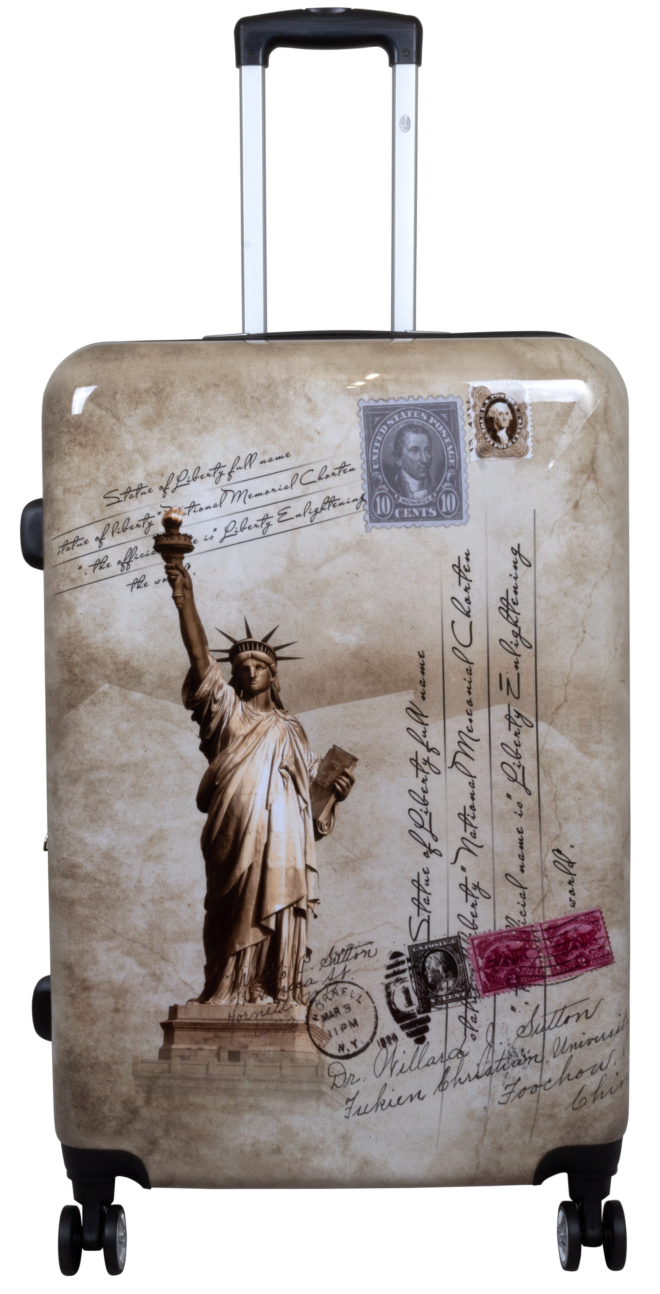 Trendyshop365 Hartschalen-Trolley 77cm groß, viele bunte Deisgns, 4 Rollen, Zahlenschloss, Motivkoffer