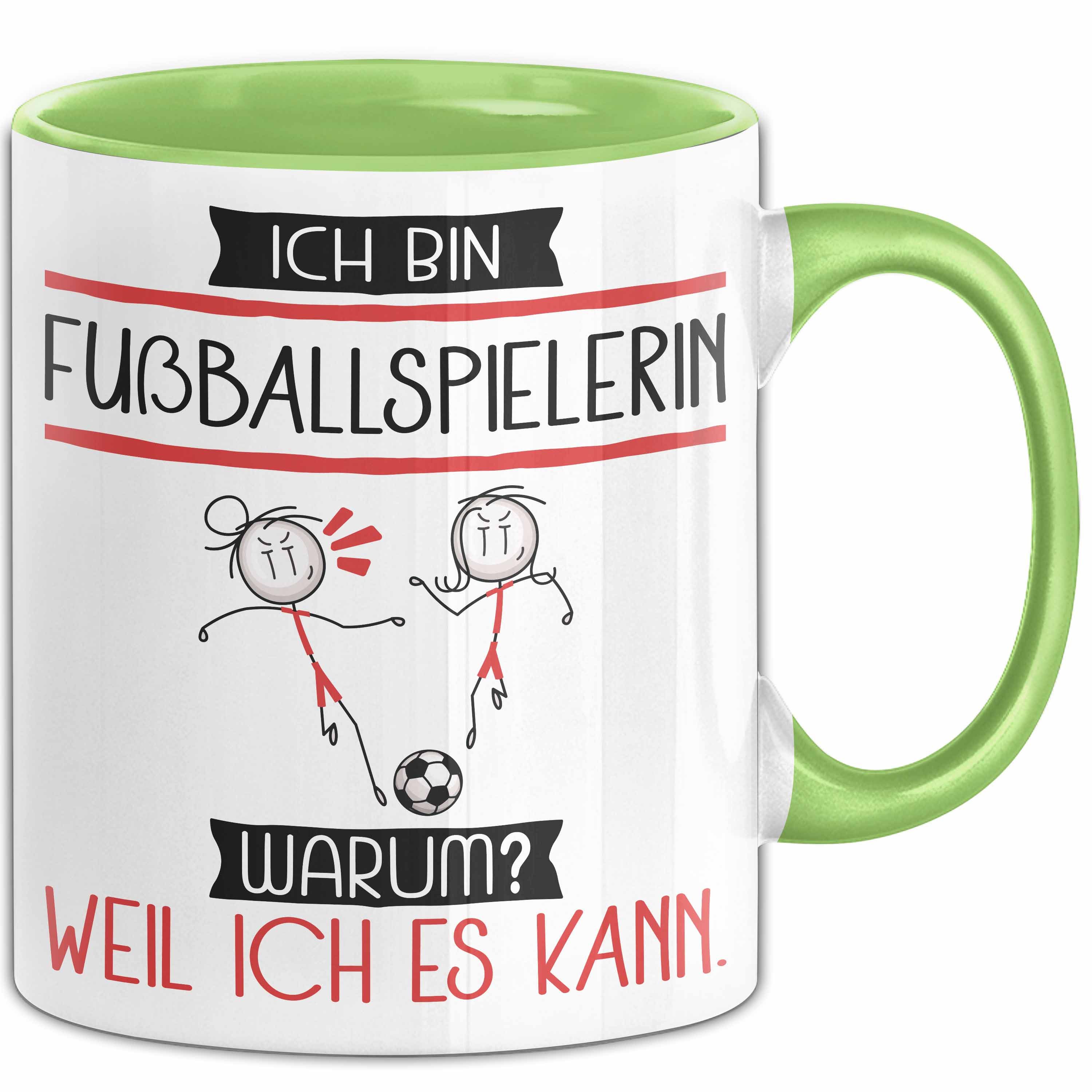 Trendation Tasse Fußballspielerin Tasse Geschenk Ich Bin Fußballspielerin Warum Weil
