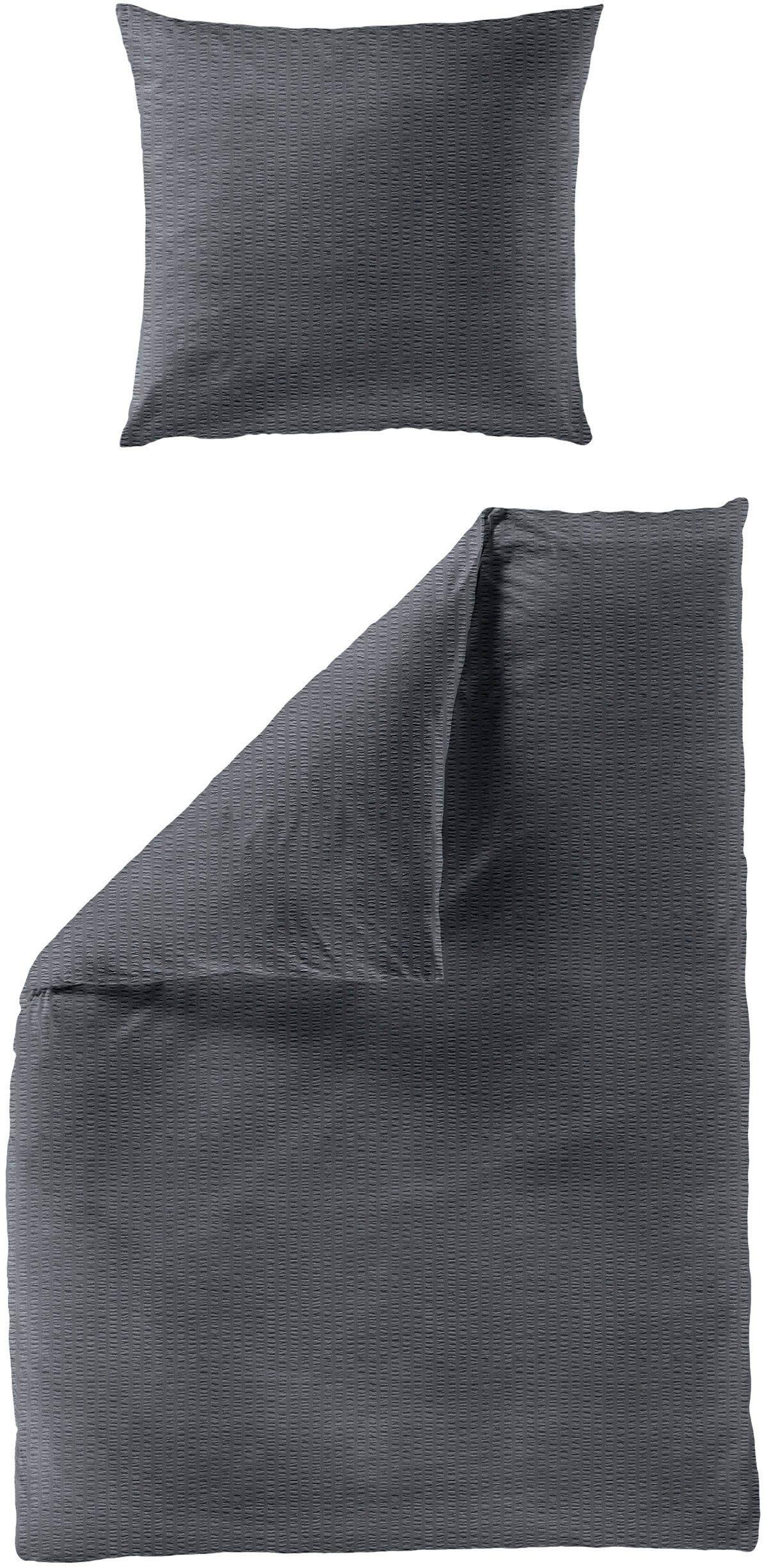 BIERBAUM Bettwäsche Chic Uni, Seersucker, 2 teilig, Schickes Unidesign: Modern und elegant für jedes Schlafzimmer
