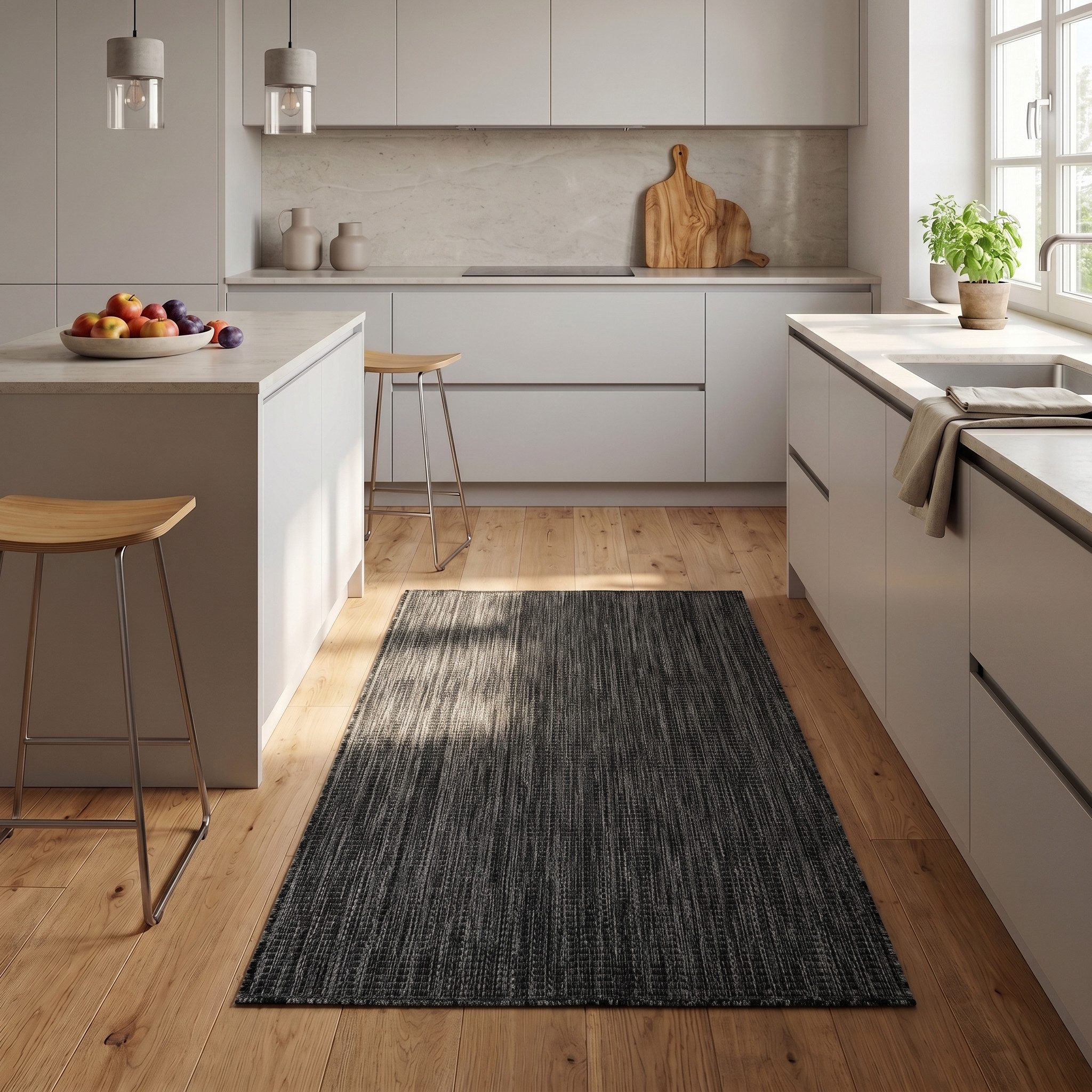 Teppium Teppich Einfarbig, Läufer, Höhe: 3 mm, Teppich Wetterfest Waschbar Balkon, Garten, Terrasse und Küchenteppich