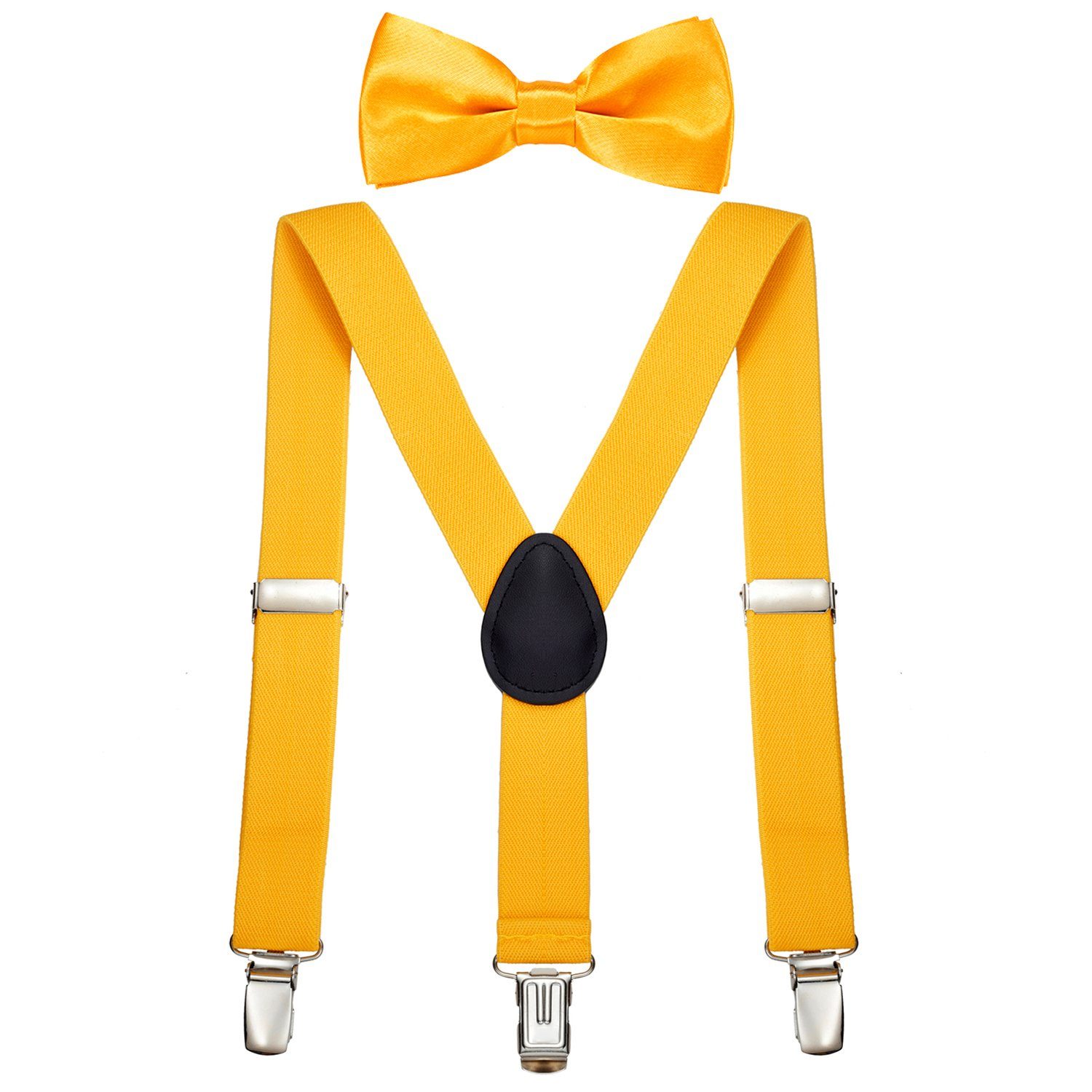 DonDon Hosenträger DonDon Jungen Hosenträger Fliegen Set für Kinder (2er Set, 2-St) 2er Set, schmaler Hosenträger Y-Form, farblich passende Fliege