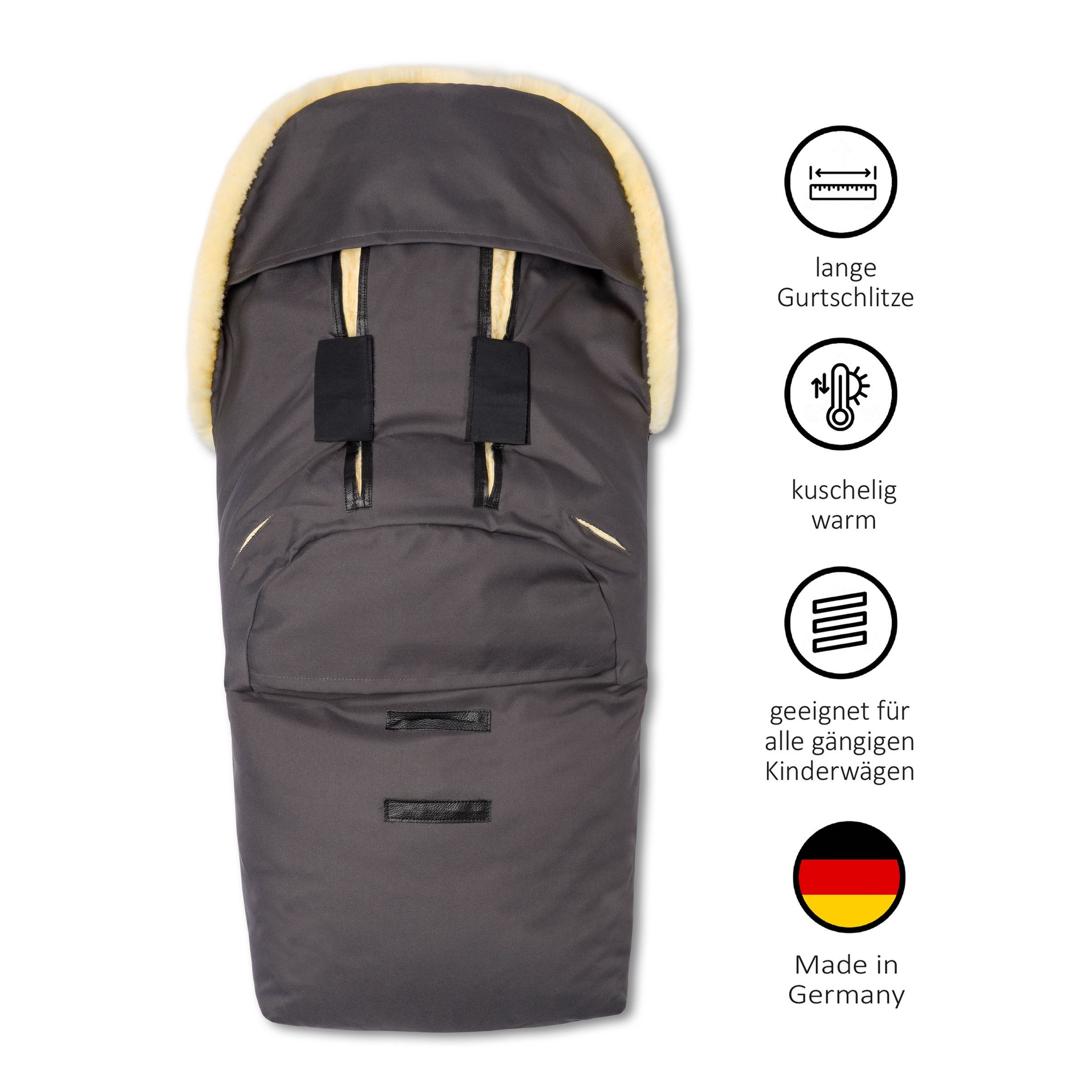 Hofbrucker seit 1948 Fußsack Lammfell-Fußsack Polaris für Kinderwagen und Buggy