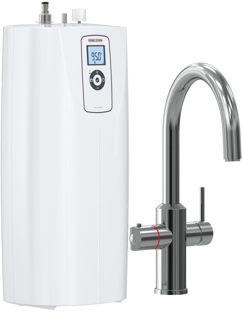 STIEBEL ELTRON Kochendwassergerät HOT 2.6 N Premium + 3in1 c (chrom), max. 95 °C, Set mit Heißwassergerät und speziellem Wasserhahn für die Küche