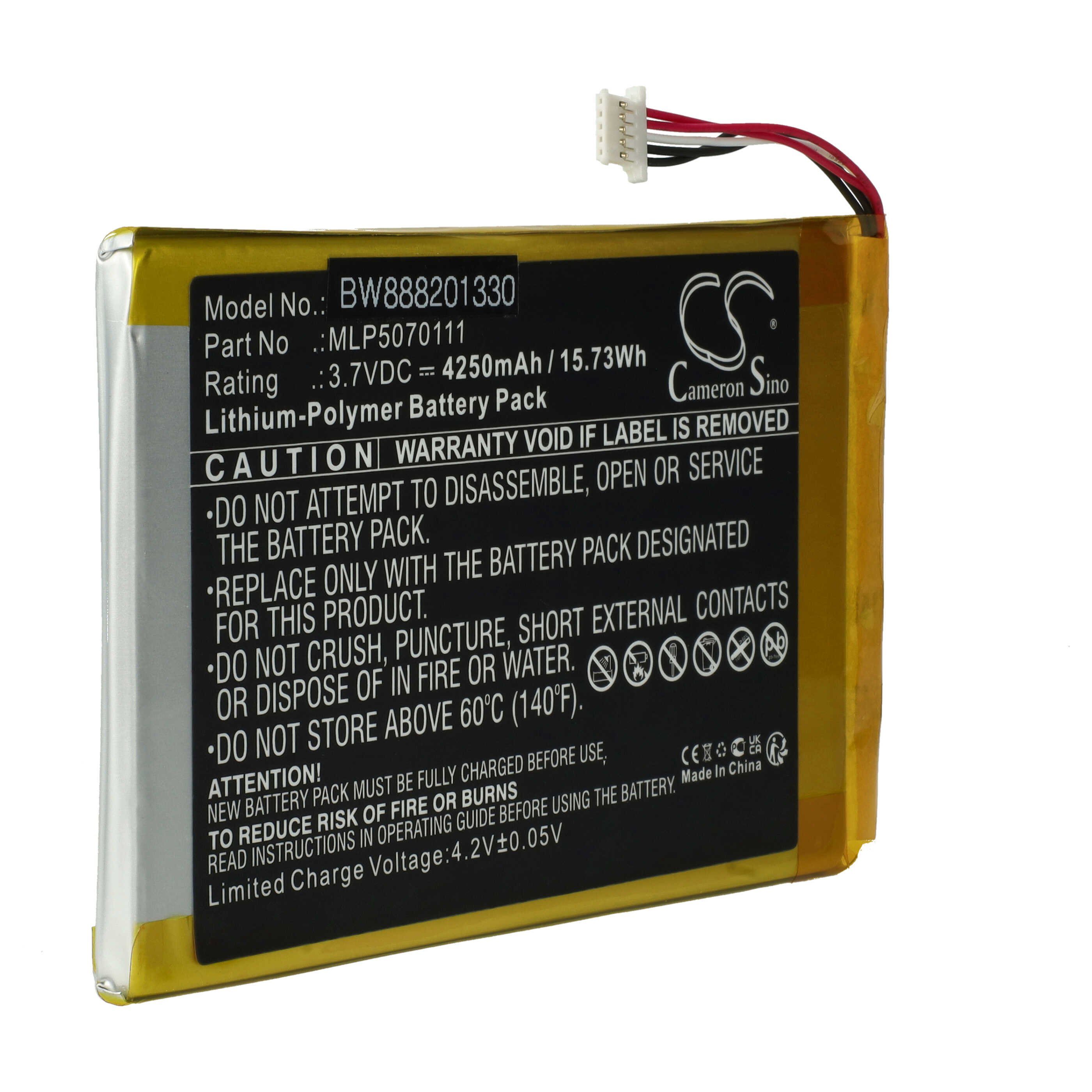vhbw Akku passend für Autel MK808, MK808BT, MaxiSys Mini, MK808TS, MaxiTPMS Akku Akku Li-Polymer 4250 mAh (3,7 V, 1 St), Leistungsfähiger Austausch-Akku für Kfz-Diagnosegerät