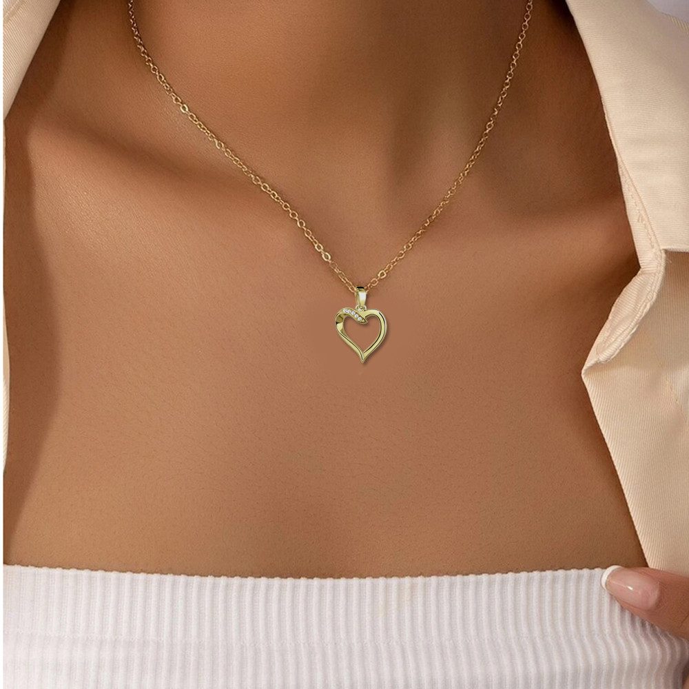 Limana Herzkette Herz Kette Silber Damen 925 gold Mama Ich liebe Dich Gravur stilvoll (Ich liebe Dich Gravur, inkl. Geschenkdose- und Tasche Valentinstag Muttertag Weihnachten), Geschenk für Frauen Damen Ehefrau Freundin Mama Silberkette