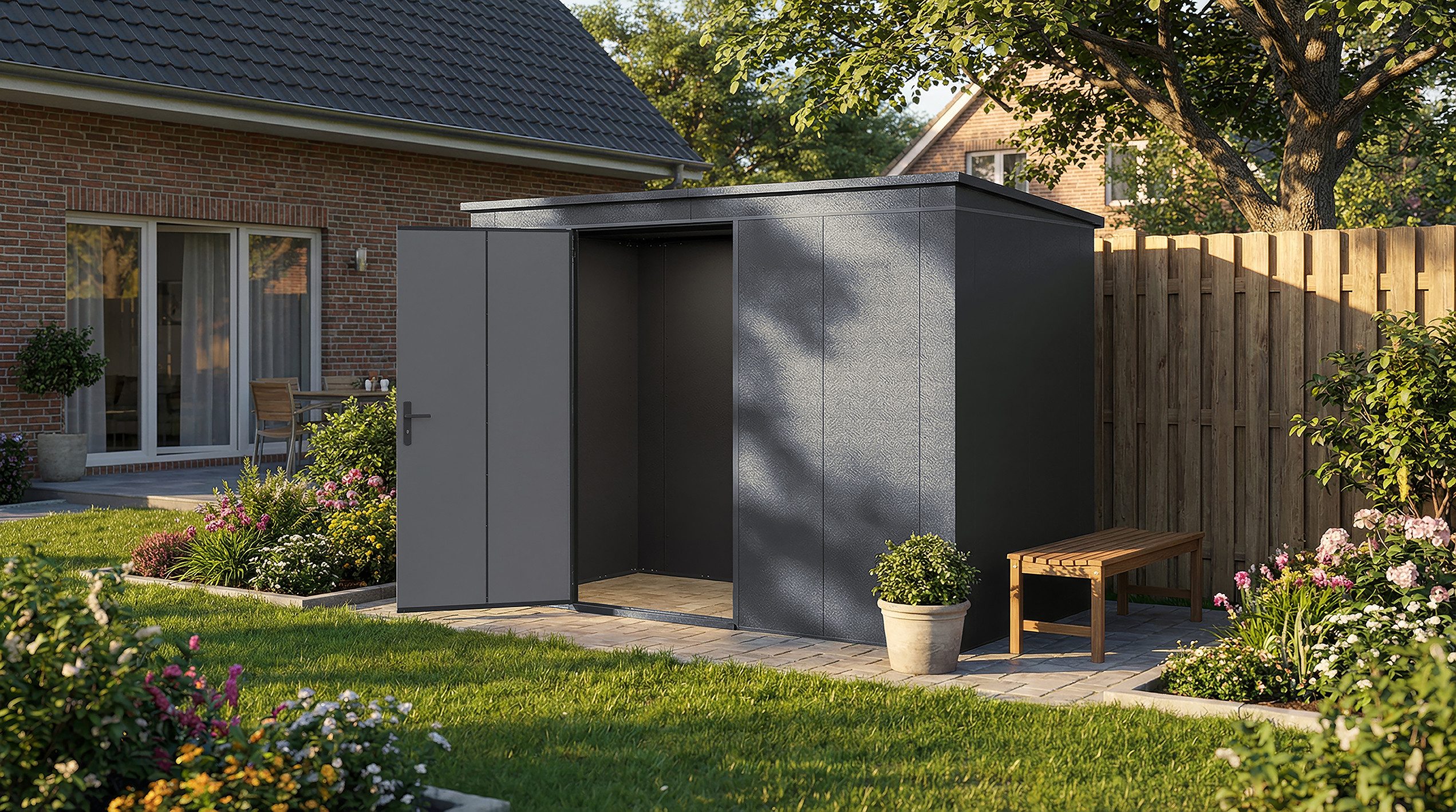 weka Gerätehaus Gary 7, BxT: 286x147 cm, Metall pulverbeschichtet, Größe 7