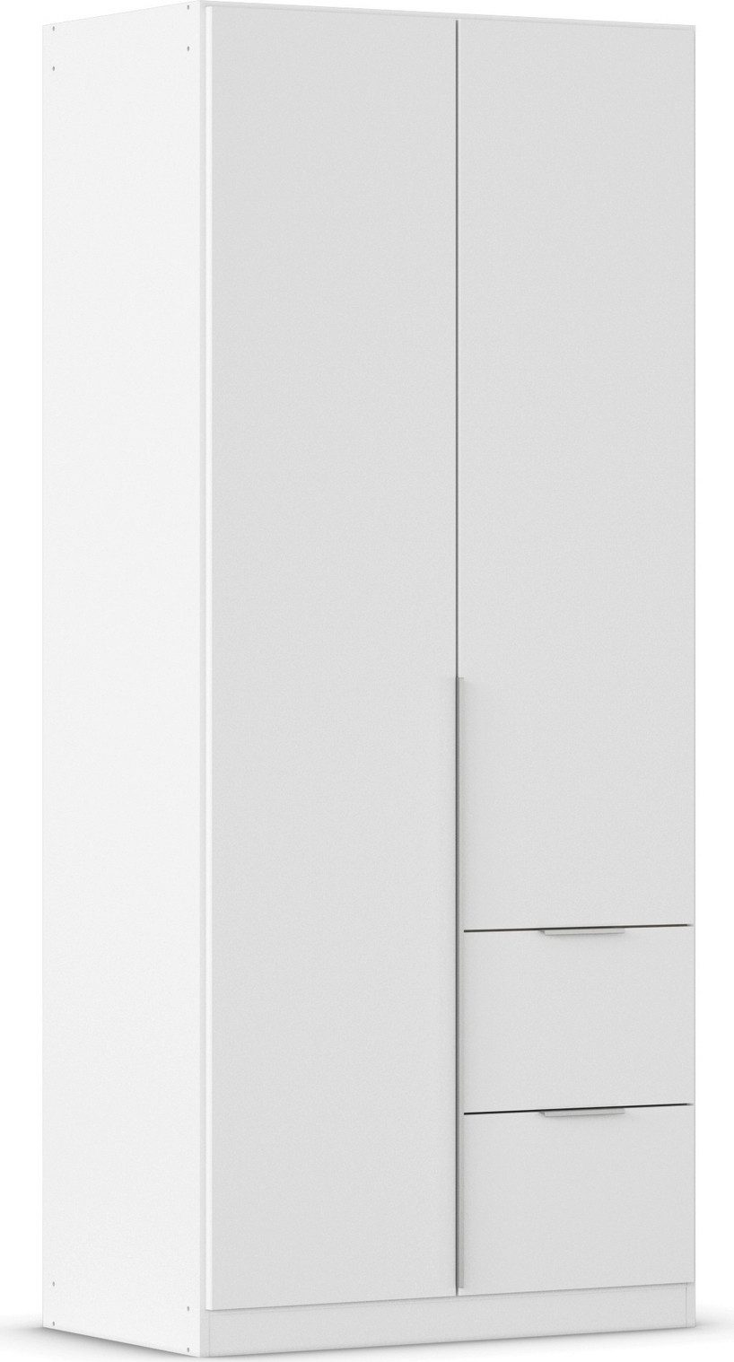 OTTO home Drehtürenschrank Kleiderschrank Schrank Garderobe AGORDO mit Dekor- oder Hochglanzfront (in zwei Griff-Farben, Breite 91 cm) mit Außenschubkästen, Serie in 7 Breiten und 2 Höhen MADE IN GERMANY